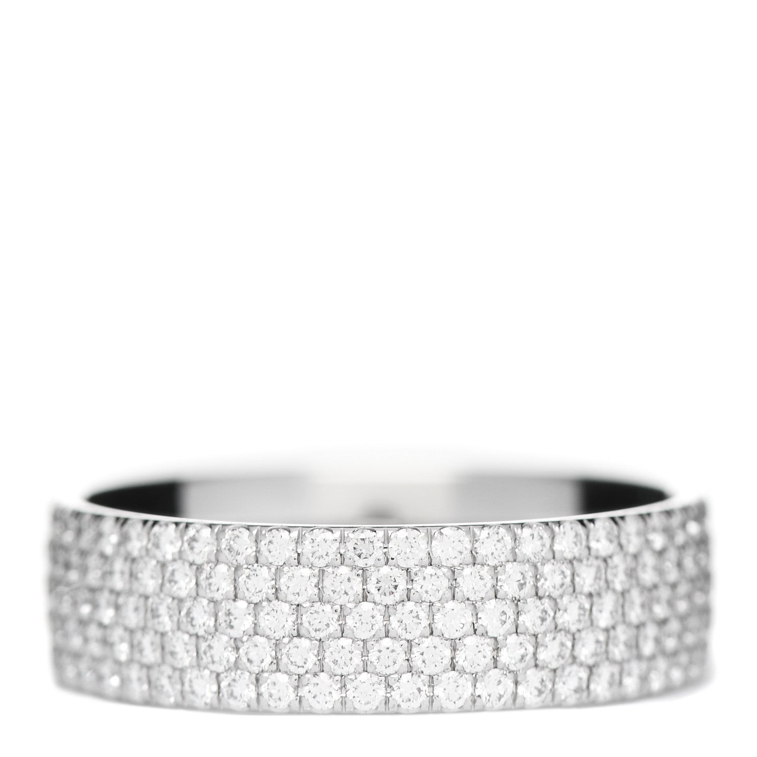 Tiffany 18K White Gold Diamond Metro Five-Row Ring 50 5.5 1 of 5