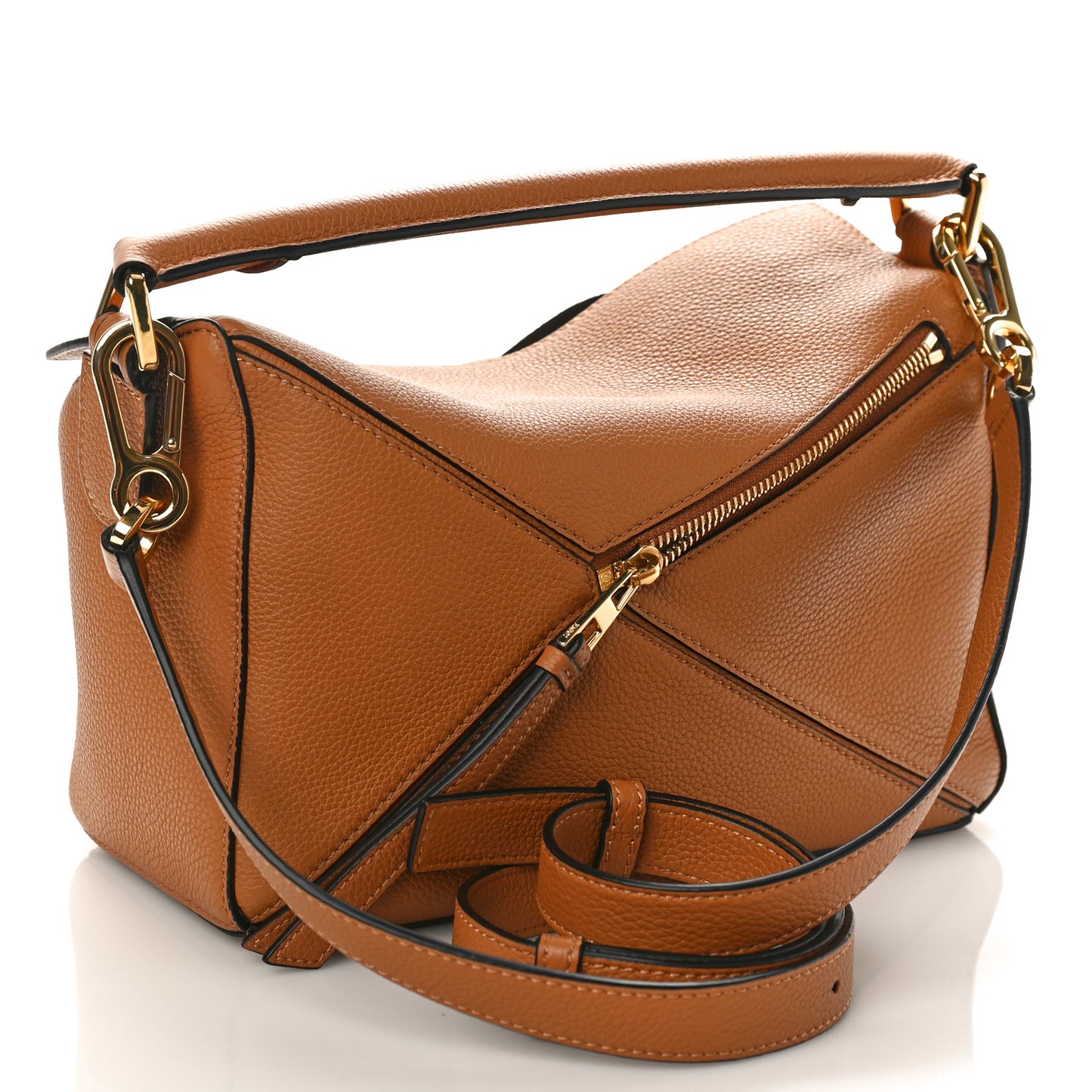 Calfskin Small Puzzle Bag Light Caramel