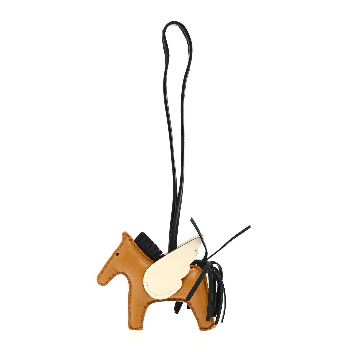 Milo Lambskin Grigri Rodeo Pegase Horse Bag Charm PM Sesame Black Nata
