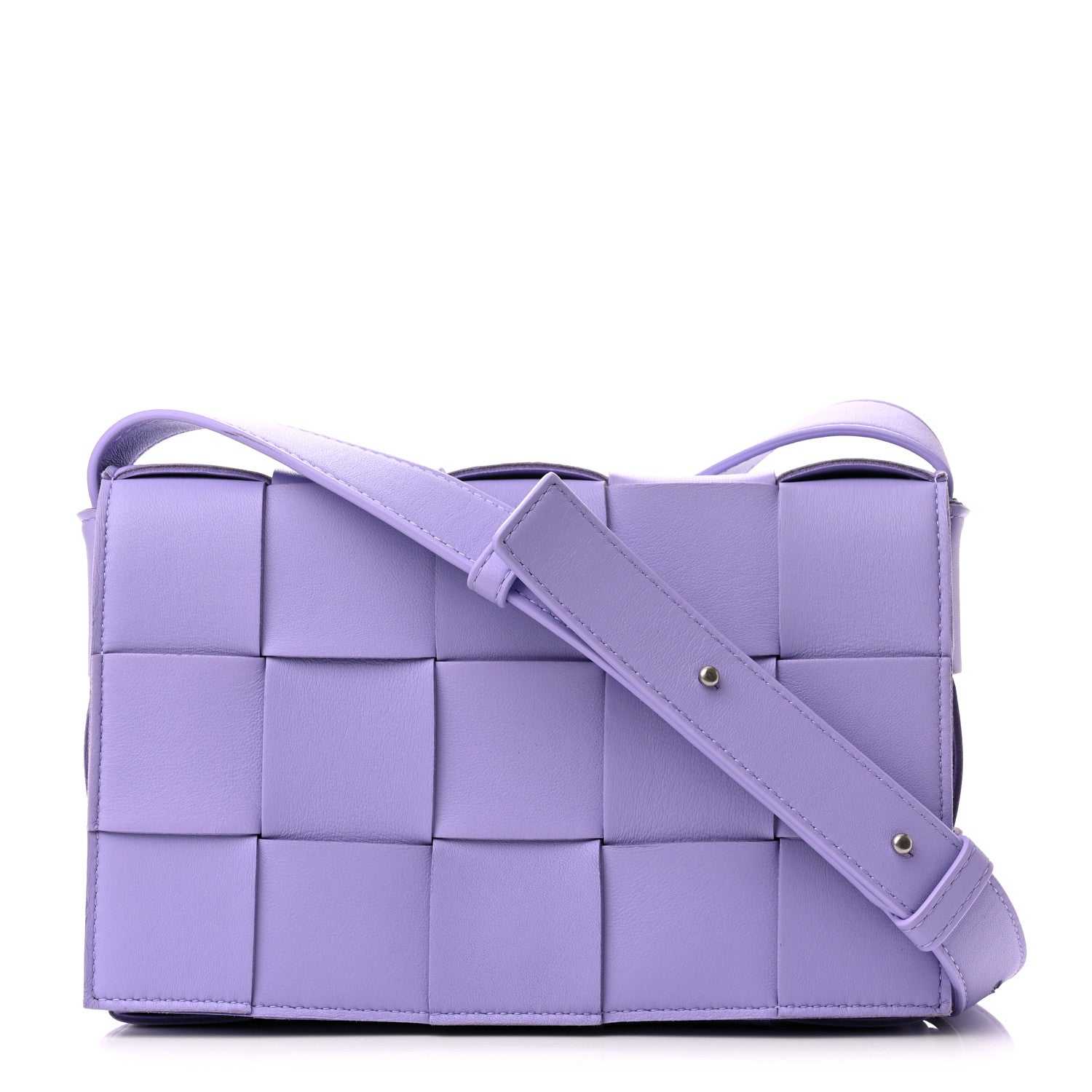 Bottega Veneta Lambskin Intreccio Cassette Crossbody Bag Wisteria
