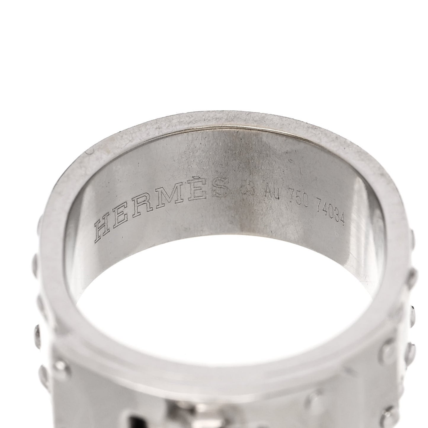 18K White Gold Diamond Kelly Lock Ring 50 5.5
