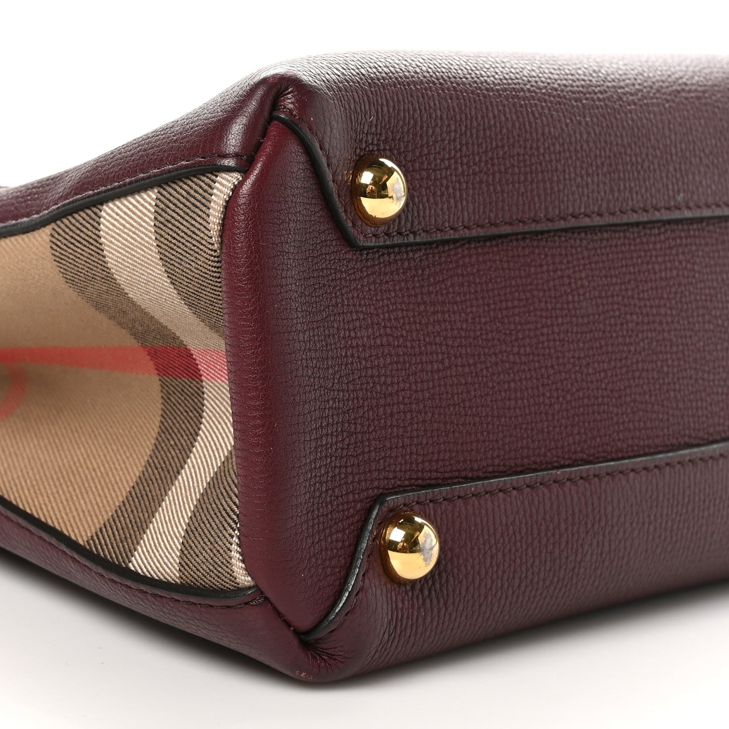 Derby Calfskin House Check Small Bi-Color Mahogany Red