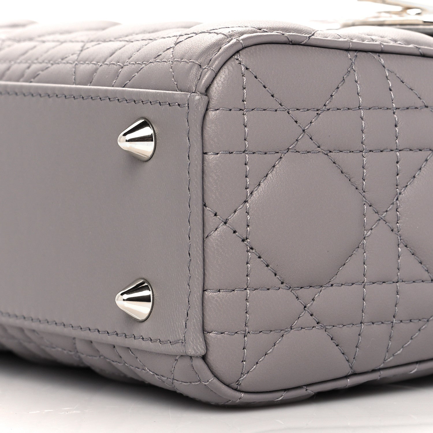 Christian Dior Lambskin Cannage Small My ABCDior Lady Dior Grey 9 of 9