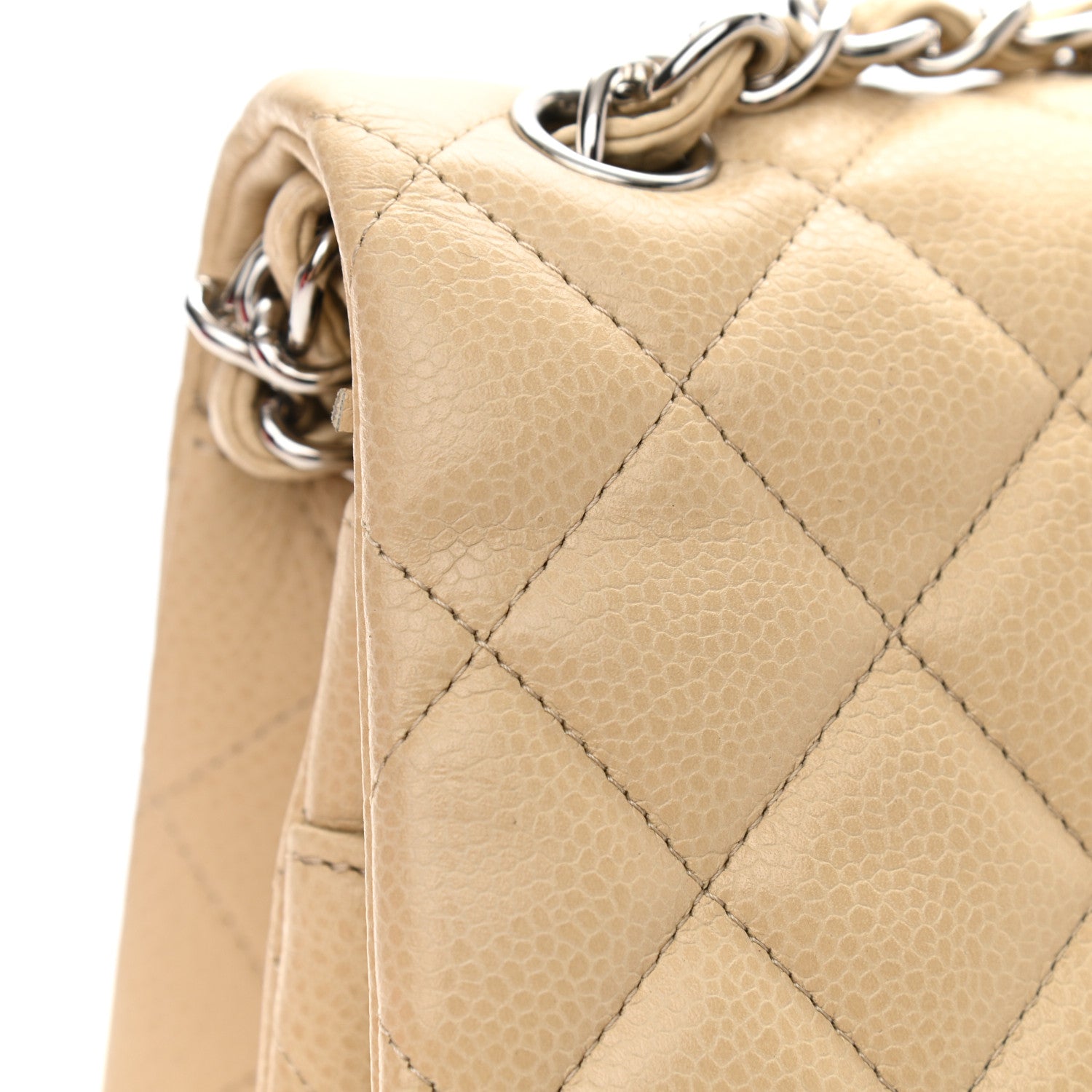 Chanel Caviar Quilted Jumbo Double Flap Light Beige 14 of 14