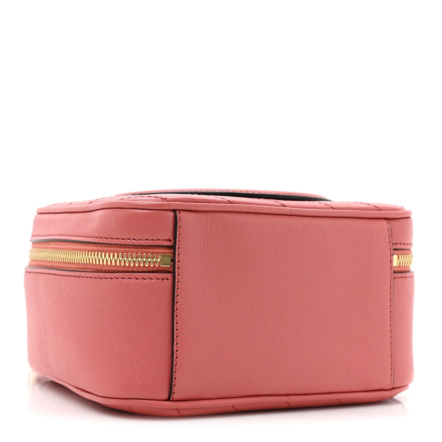 Sakai Be Green Calfskin Diagonal Stitched Blondie Top Handle Bag Pink