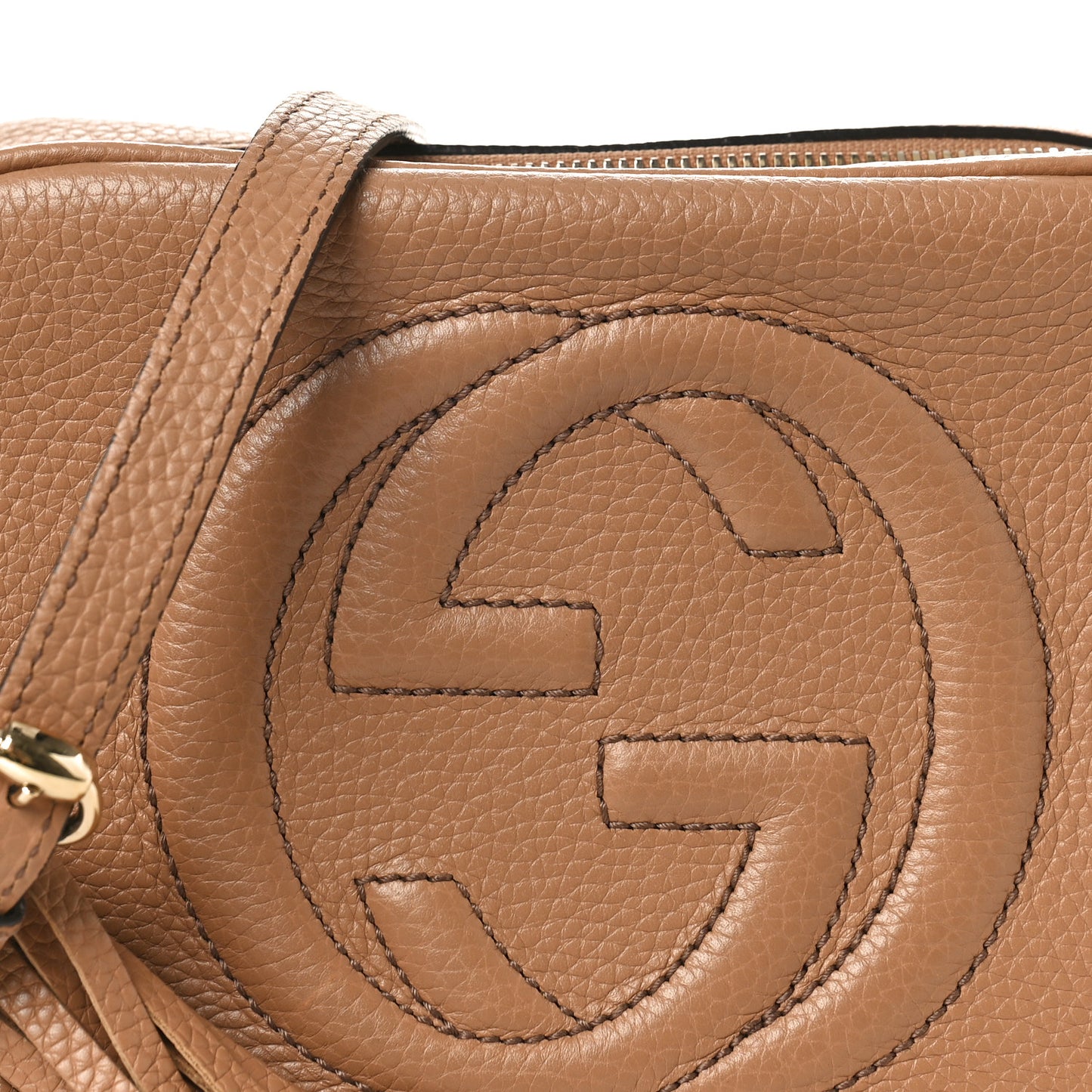 Pebbled Calfskin Small Soho Disco Bag Camelia