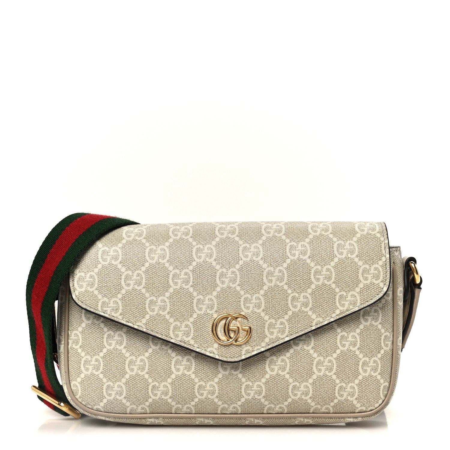 Gucci GG Supreme Monogram Textured Dollar Calfskin Web Mini
