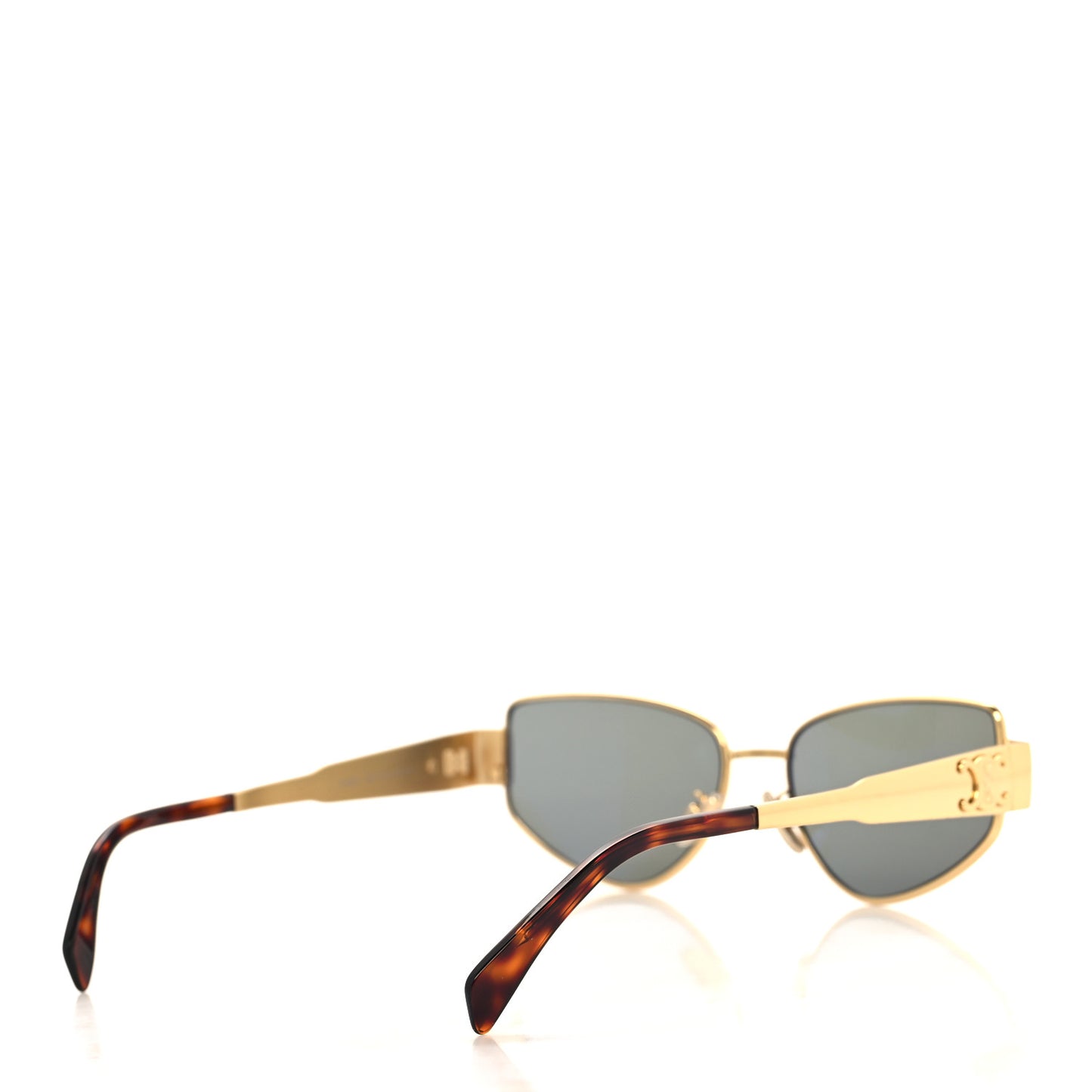 Metal Triomphe Cat Eye Sunglasses CL40293U Gold Green
