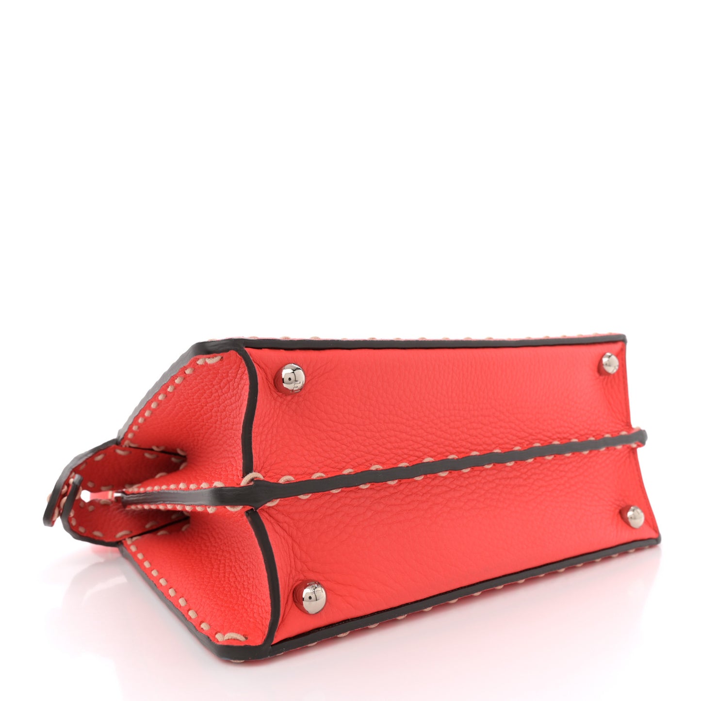 Vitello Granato Camoscio Selleria Macro Stitchings Small Peekaboo I SEE U Satchel Tullipano