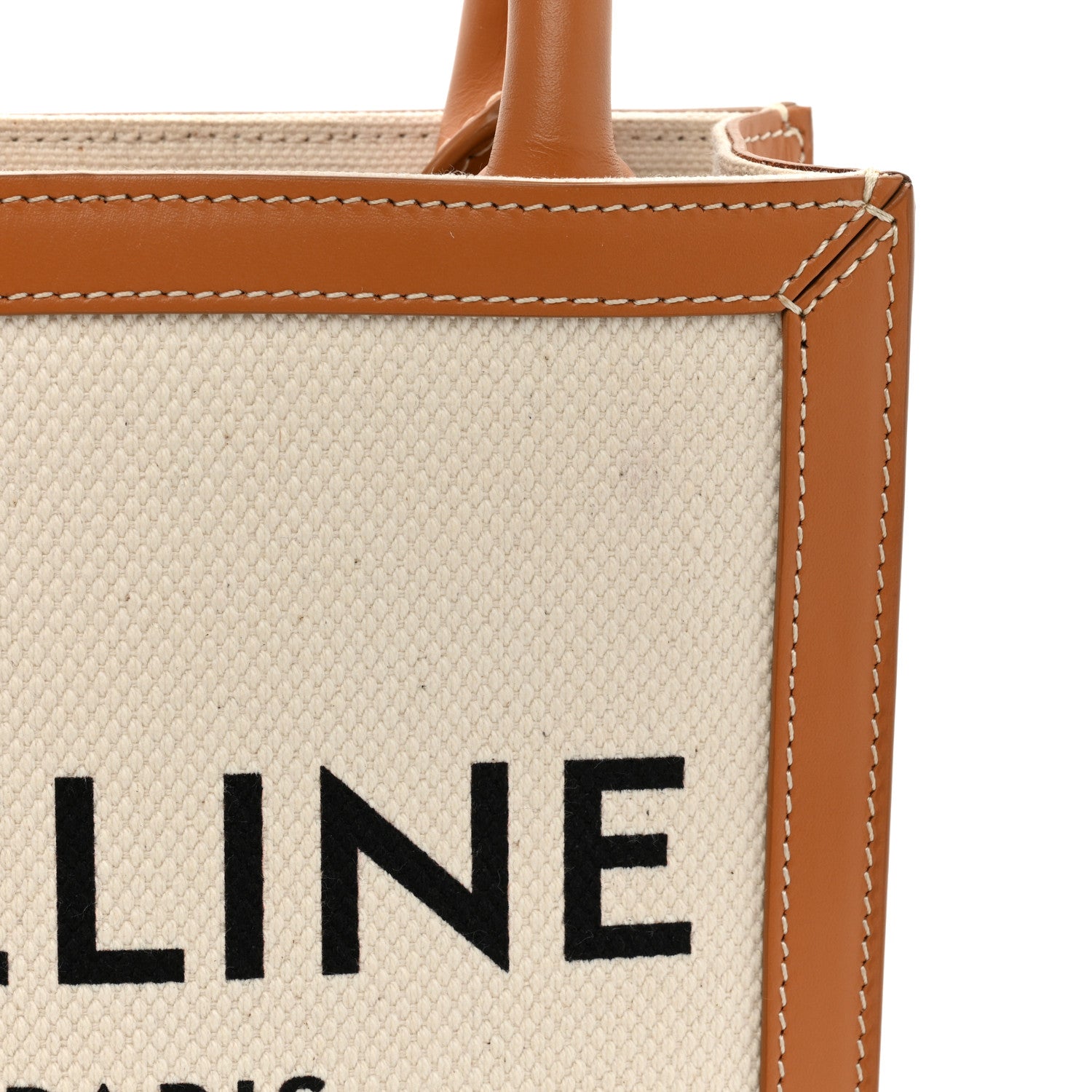 Celine Canvas Calfskin Mini Vertical Cabas Natural Tan 13 of 18
