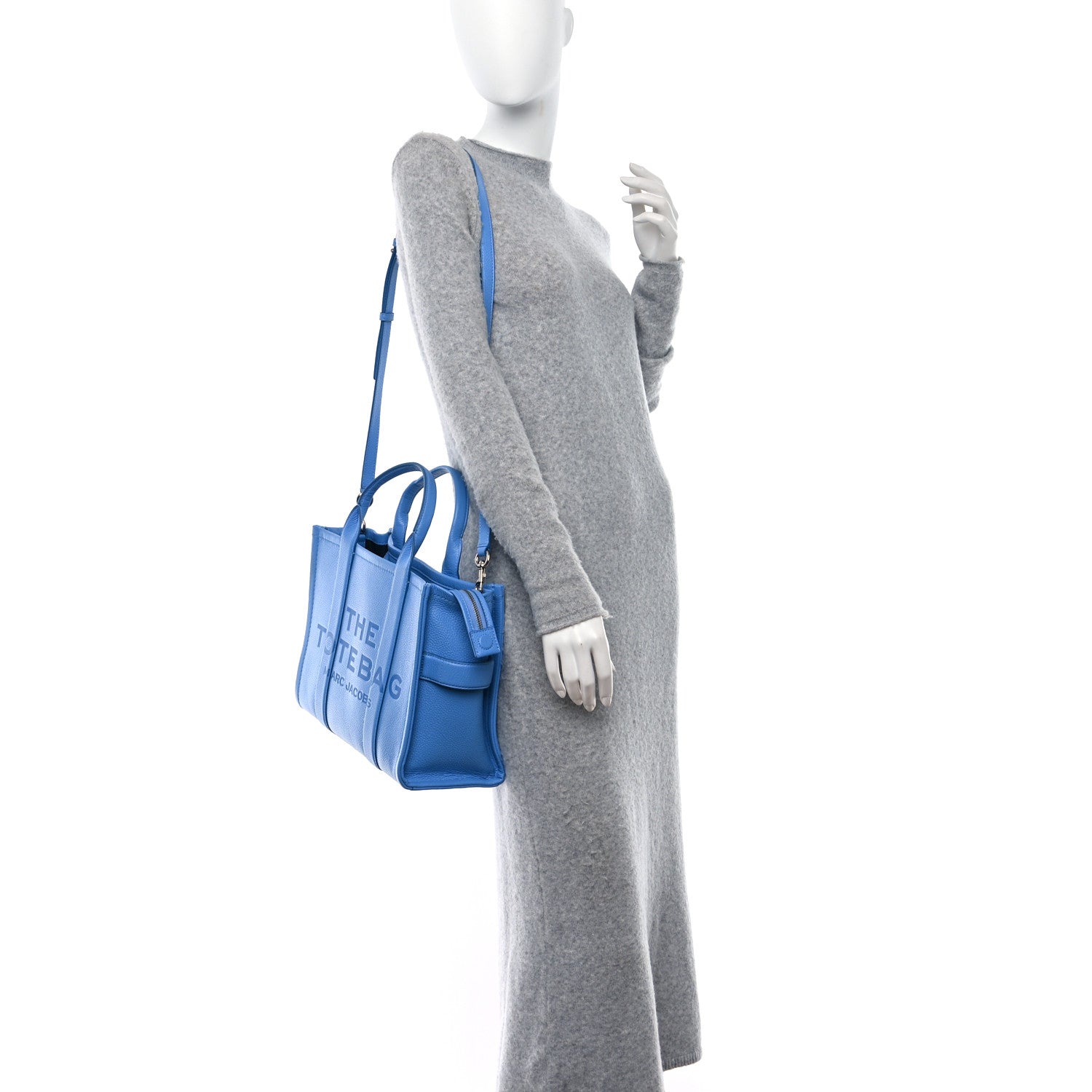 Marc Jacobs Grained Calfskin Medium The Tote Bag Spring Blue 2 of 8