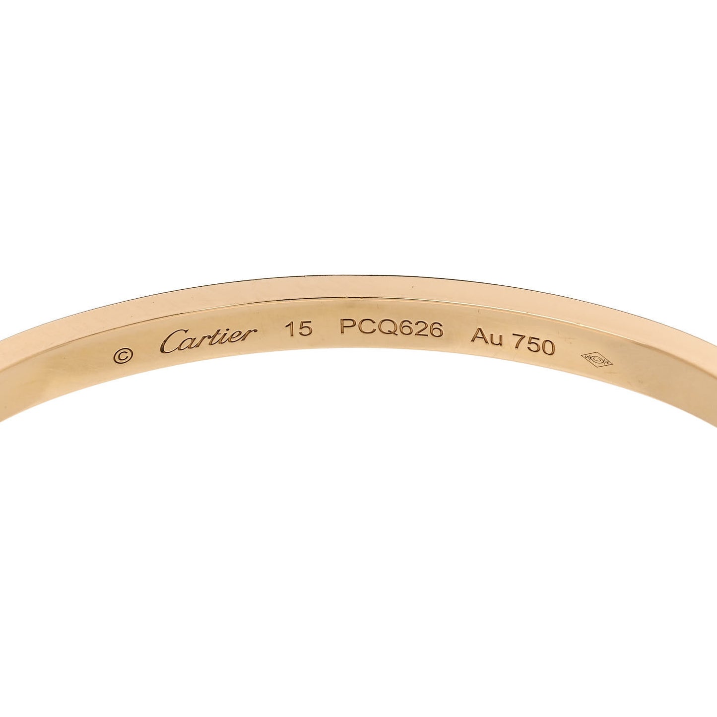 18K Yellow Gold 6 Diamond Small LOVE Bracelet 15