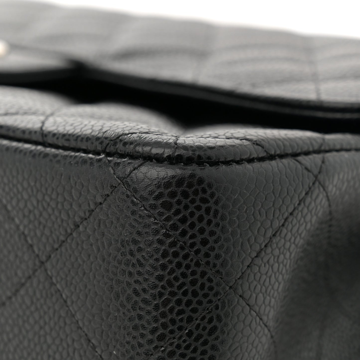 Caviar Quilted Jumbo Double Flap Black