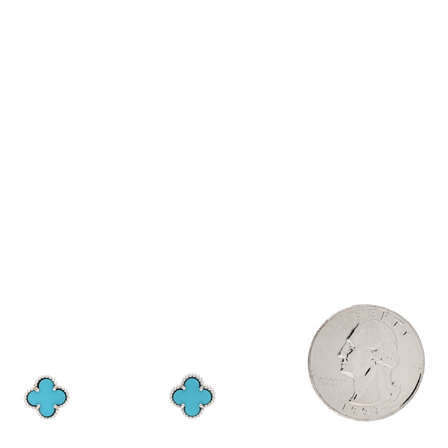 18K White Gold Turquoise Sweet Alhambra Earrings