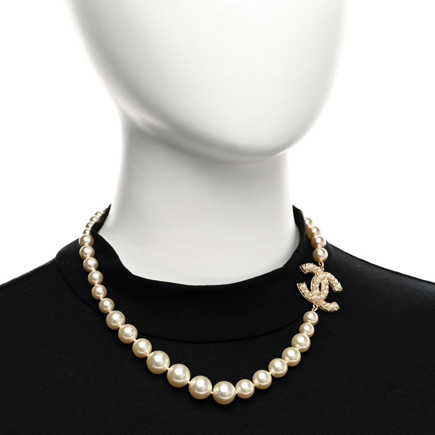 Pearl CC 100th Anniversary Necklace Light Gold