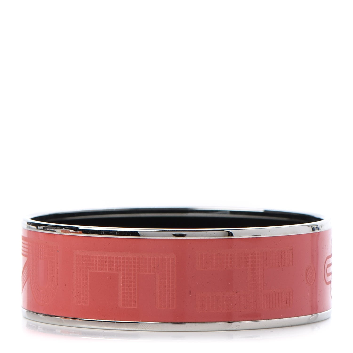 Hermes Enamel Wide Printed Sellier Bracelet 65 Rose Dahlia 1 of 6