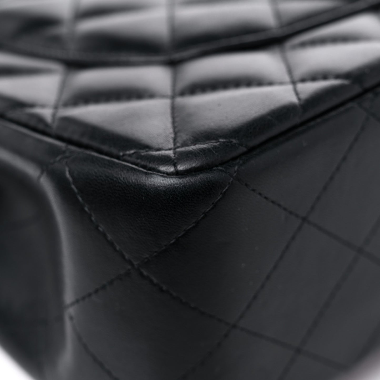 Lambskin Quilted Jumbo Double Flap Black