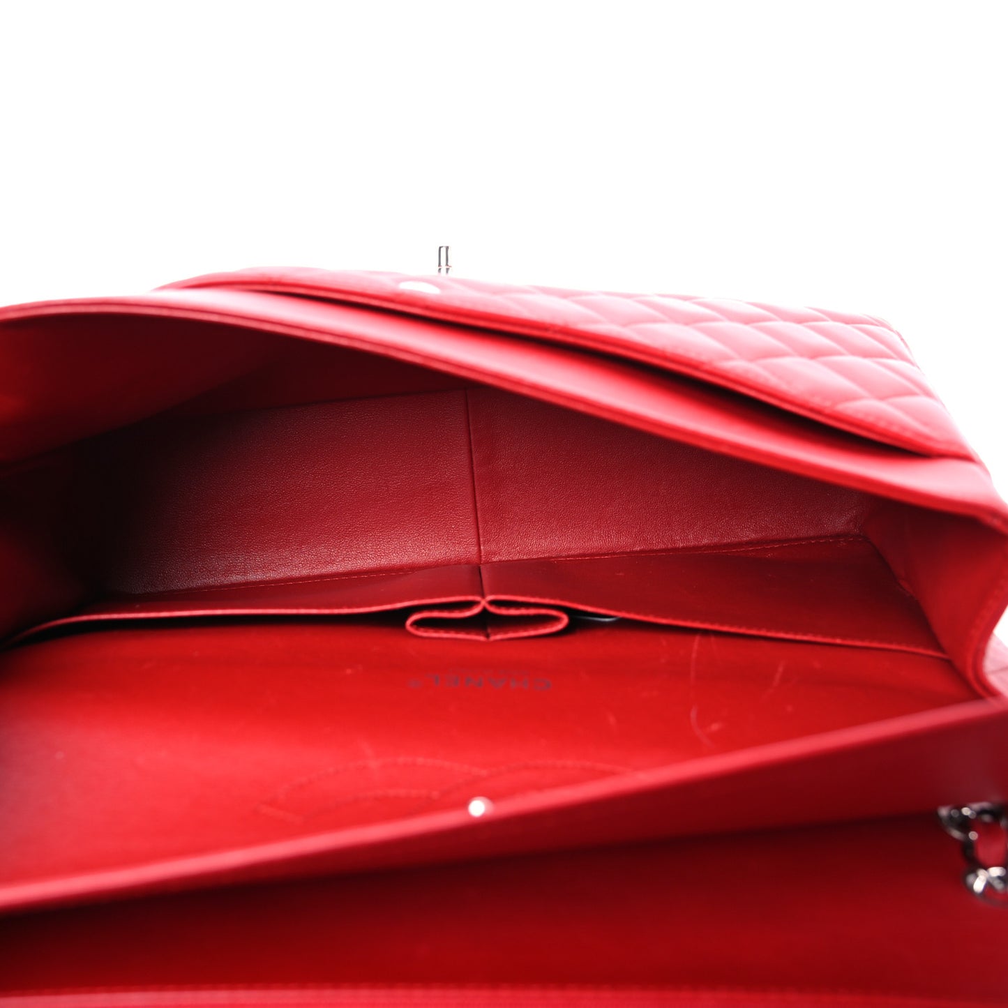 Lambskin Quilted Maxi Double Flap Red