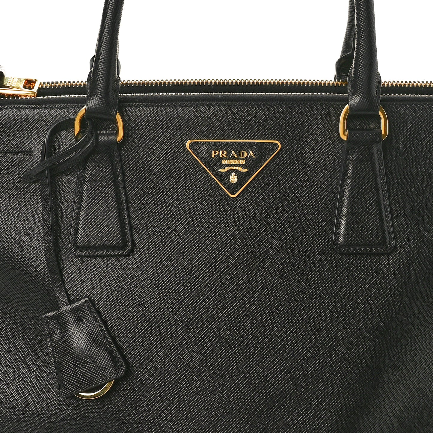 Saffiano Medium Galleria Double Zip Tote Black