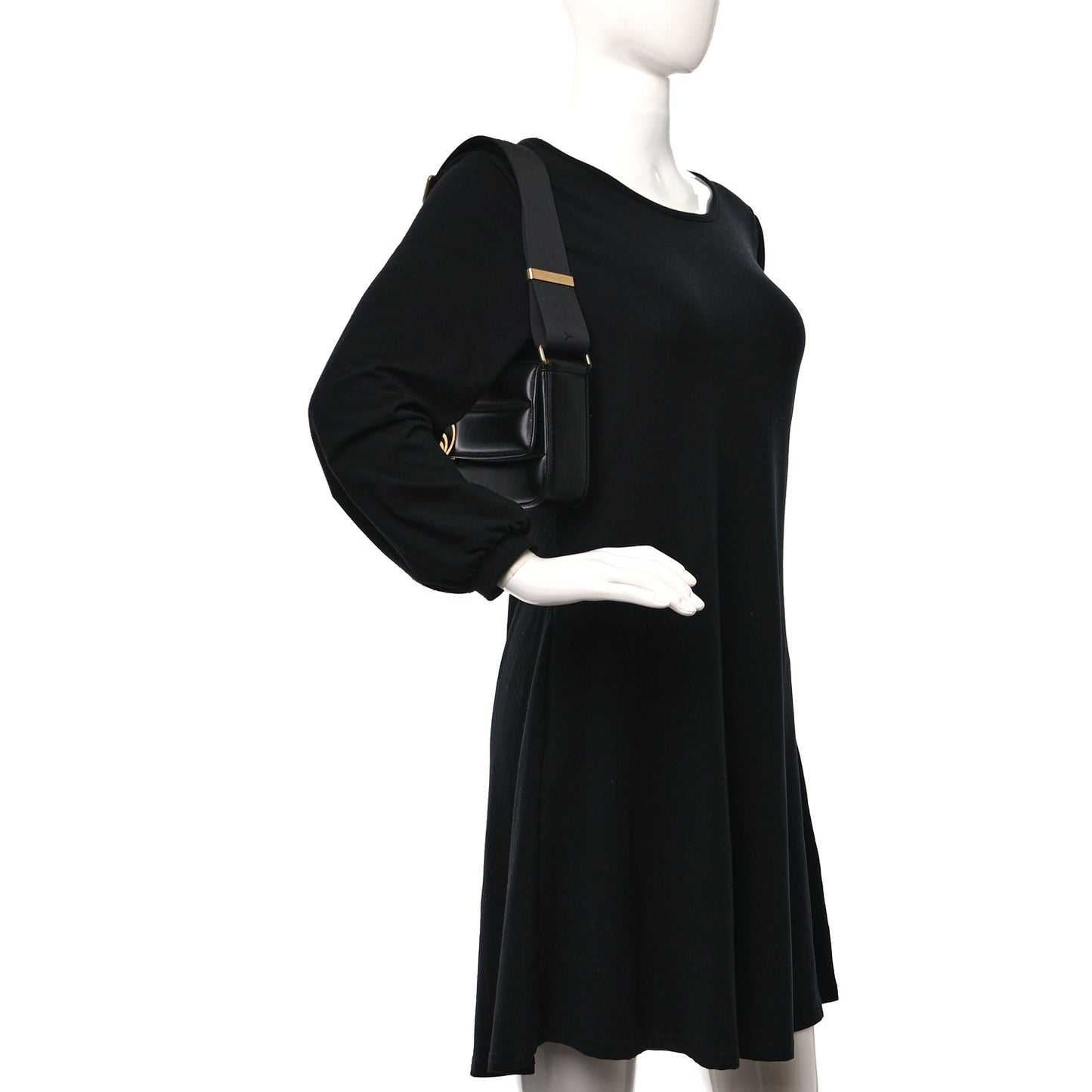 Eco Alter Nappa Padded S Wave Shoulder Bag Black