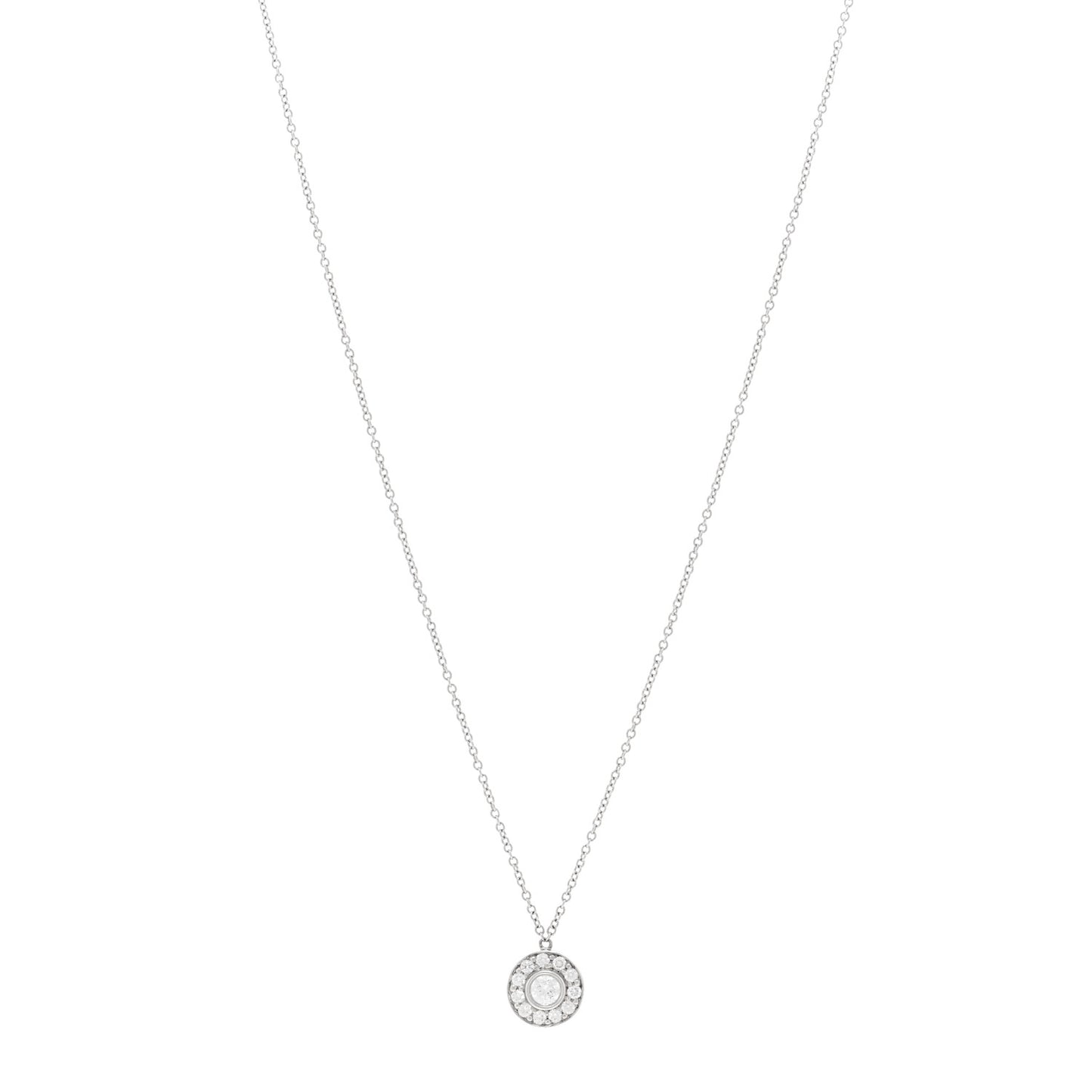 Platinum Diamond .32ctw Circlet Pendant Necklace