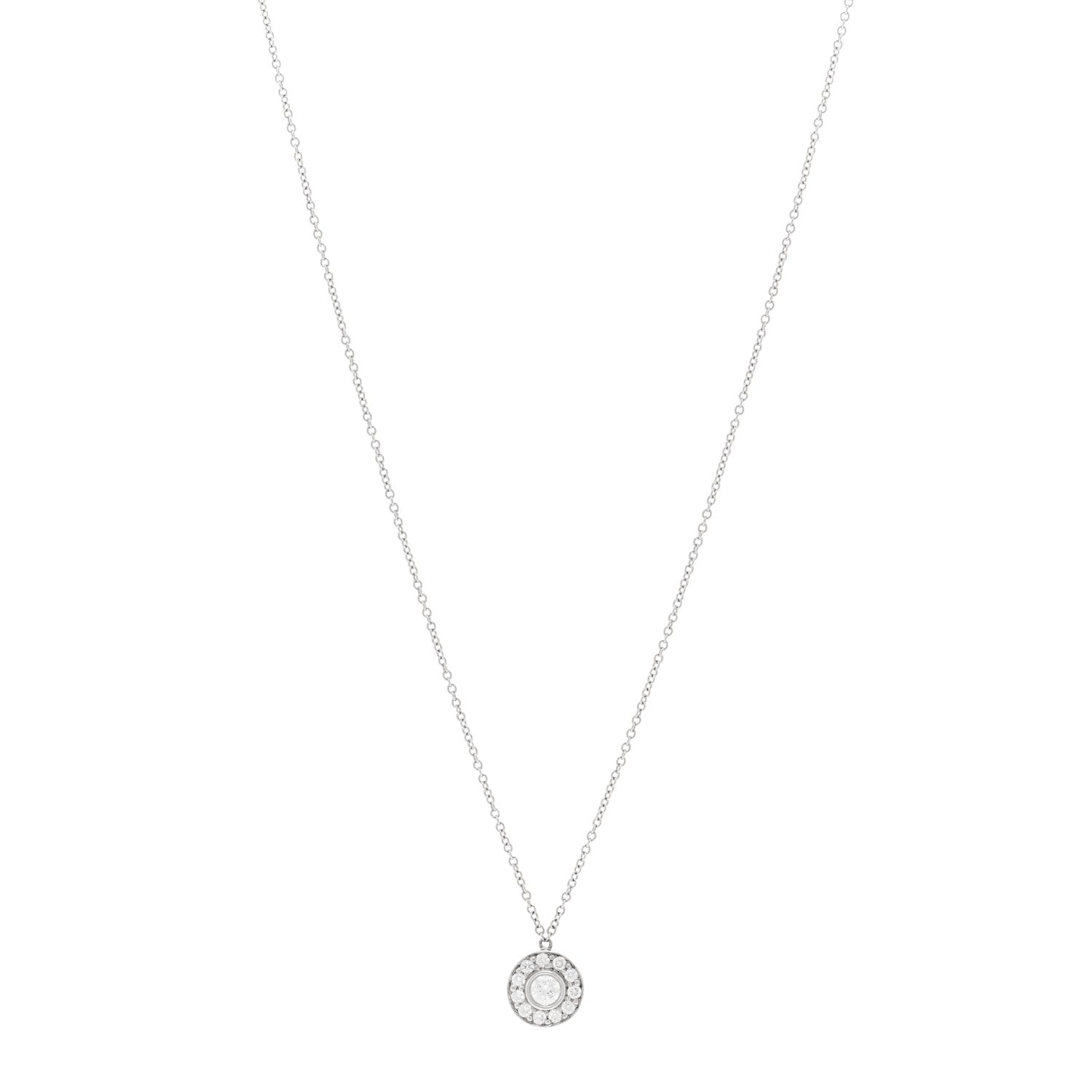 Tiffany Platinum Diamond .32ctw Circlet Pendant Necklace 1 of 5