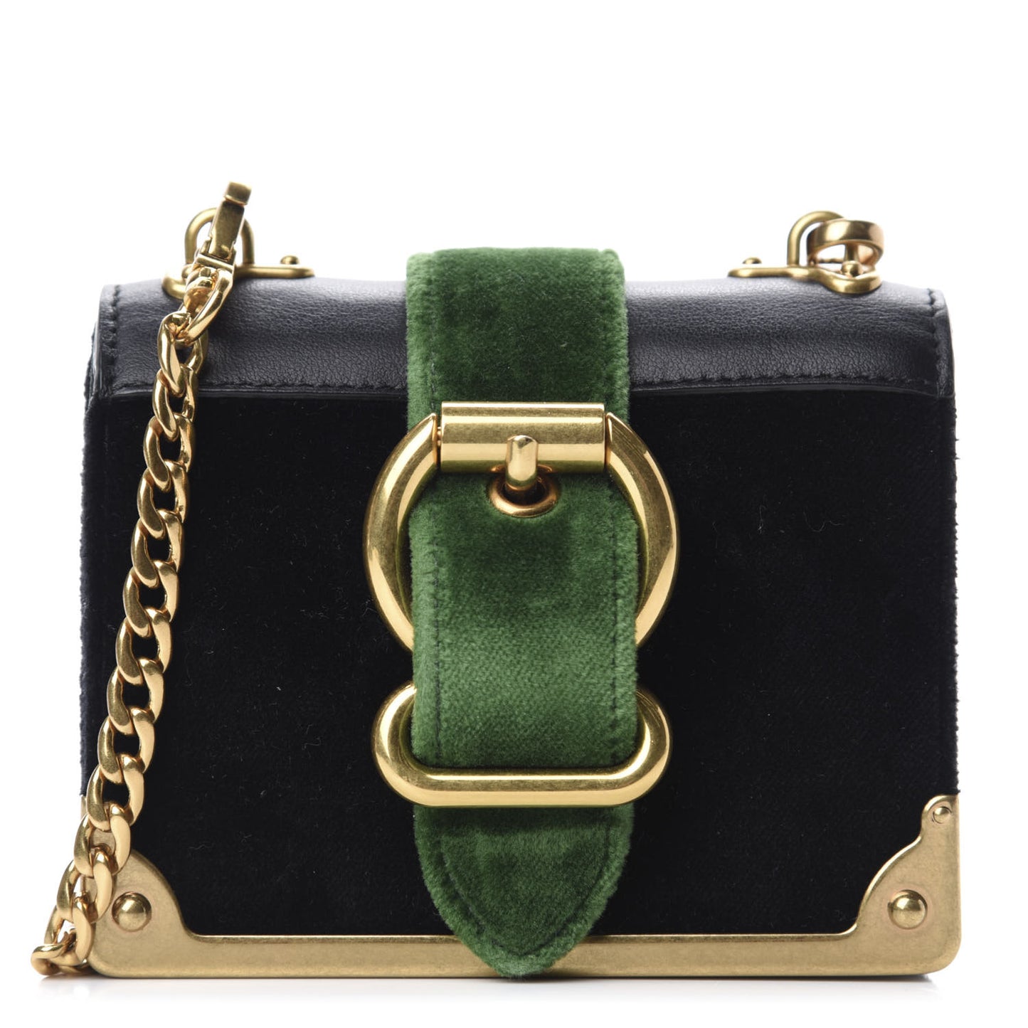 Velvet City Calfskin Micro Cahier Bag Black Alloro