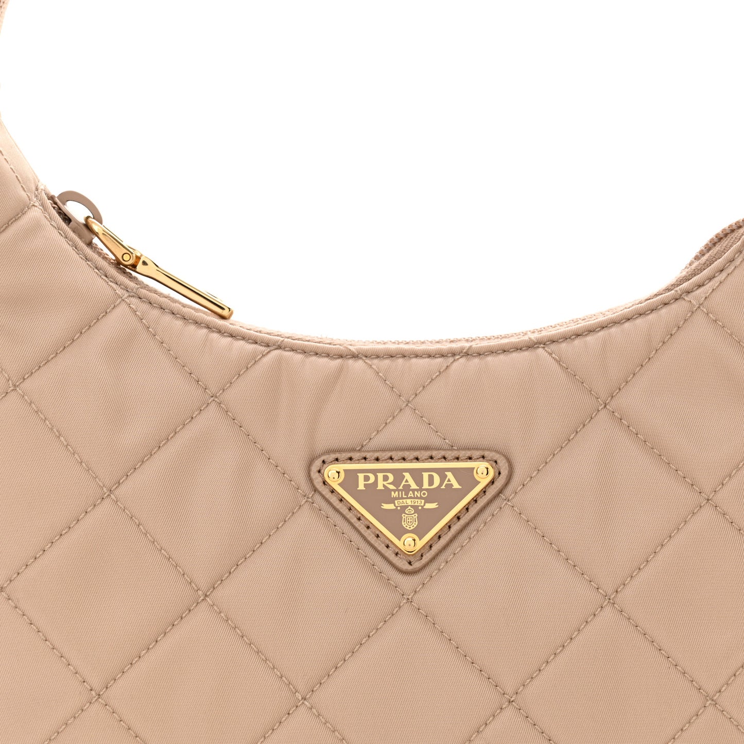 Tessuto Nylon Impuntu Quilted Shoulder Bag Cammeo