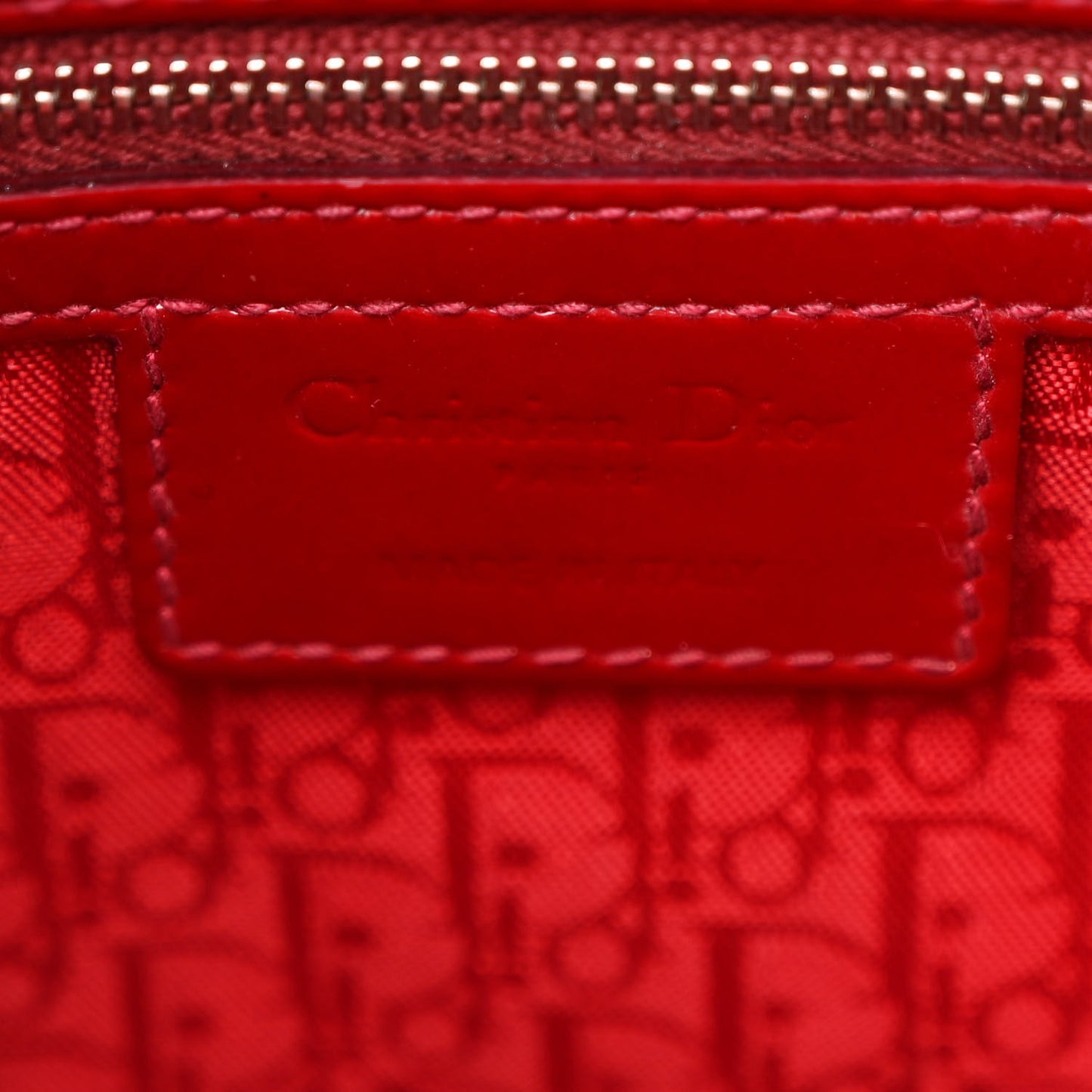 Patent Cannage Large Lady Dior Red