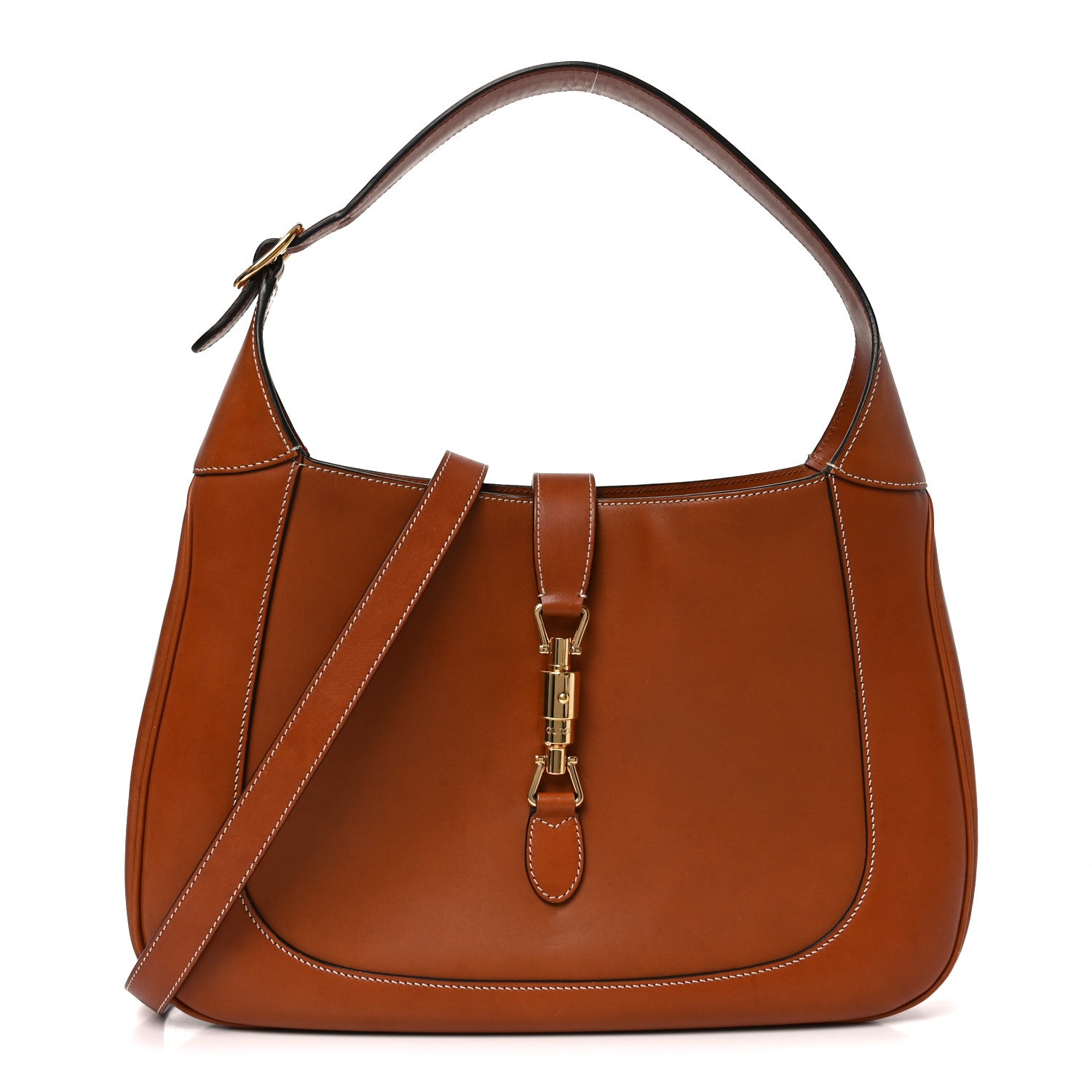 バッグ Gucci GG Jackie Hobo Bag Leather Brown Gucci Calfskin Medium Jackie 1961 Hobo Harness Brown 1866634