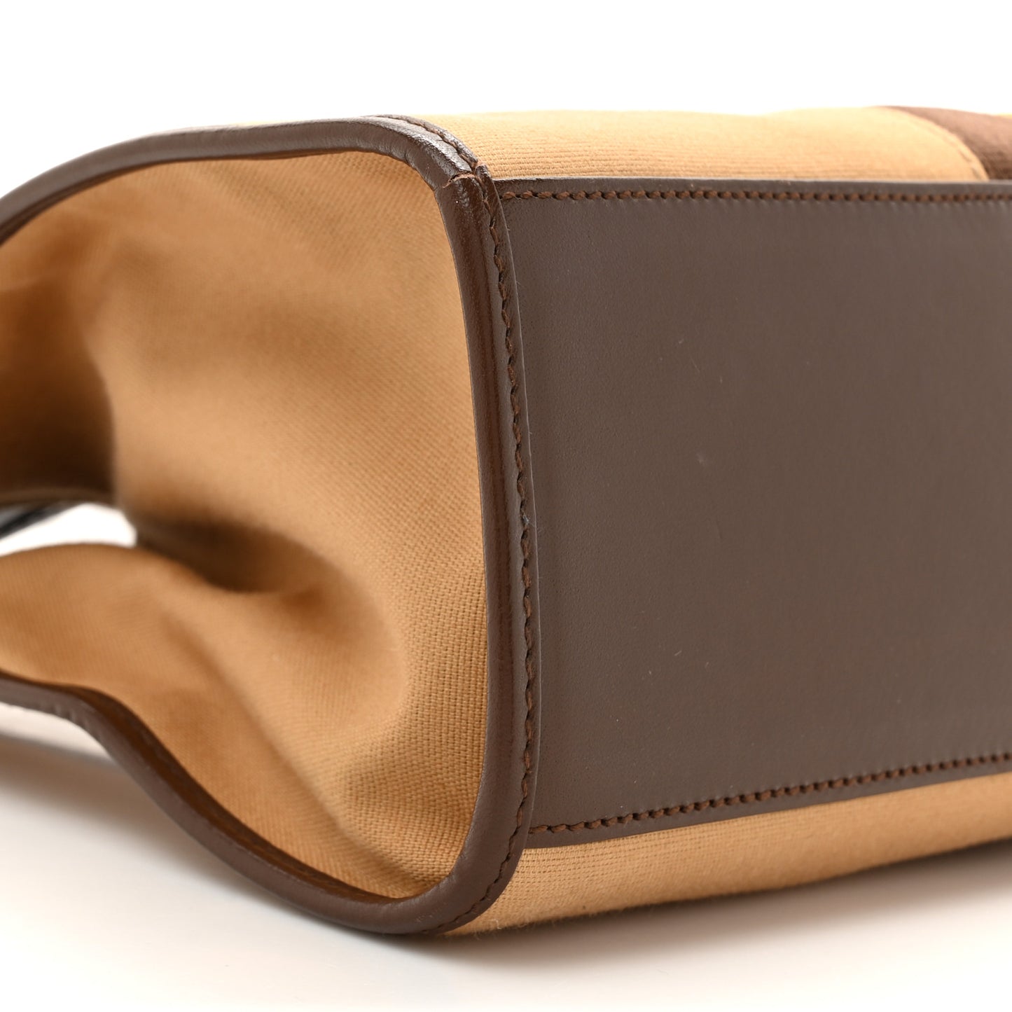 Canvas Web Bardot Shoulder Bag Brown Beige Yellow