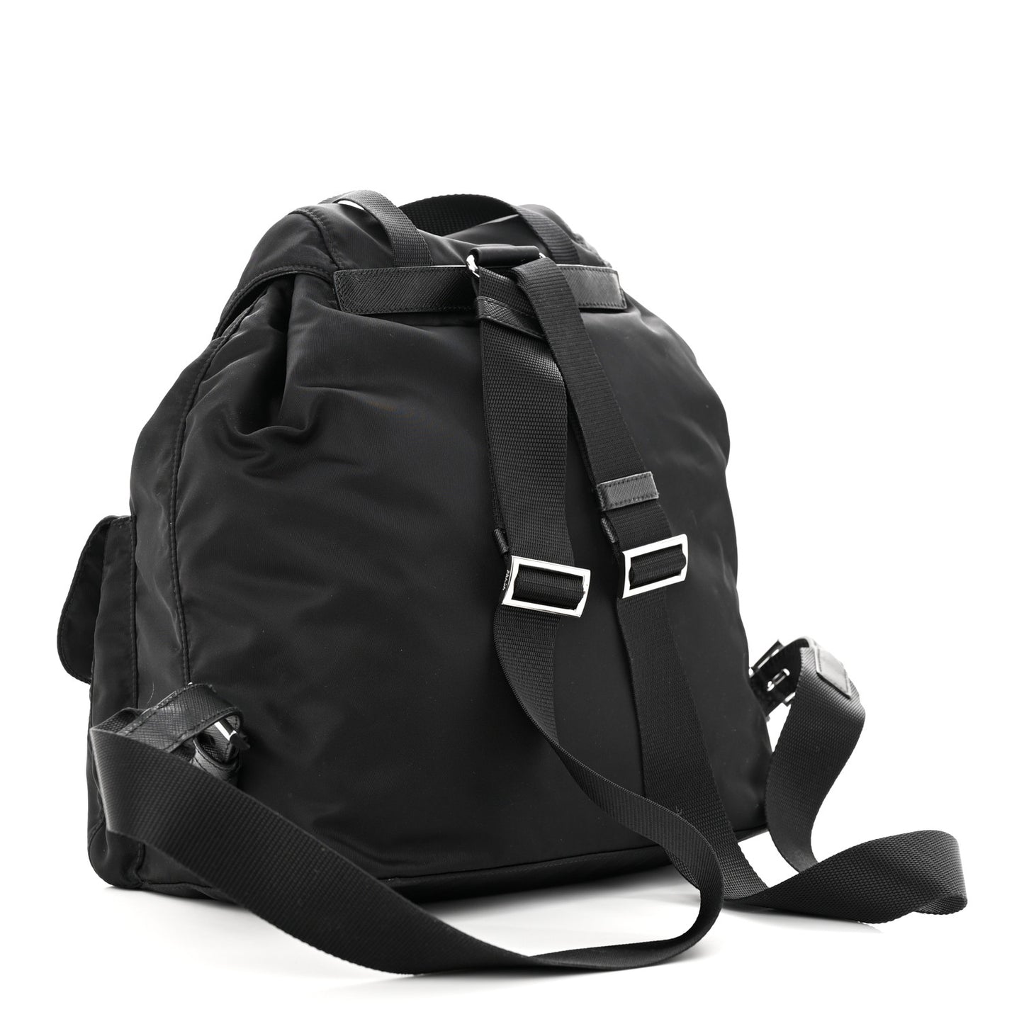 Re-Nylon Saffiano Medium Backpack Black