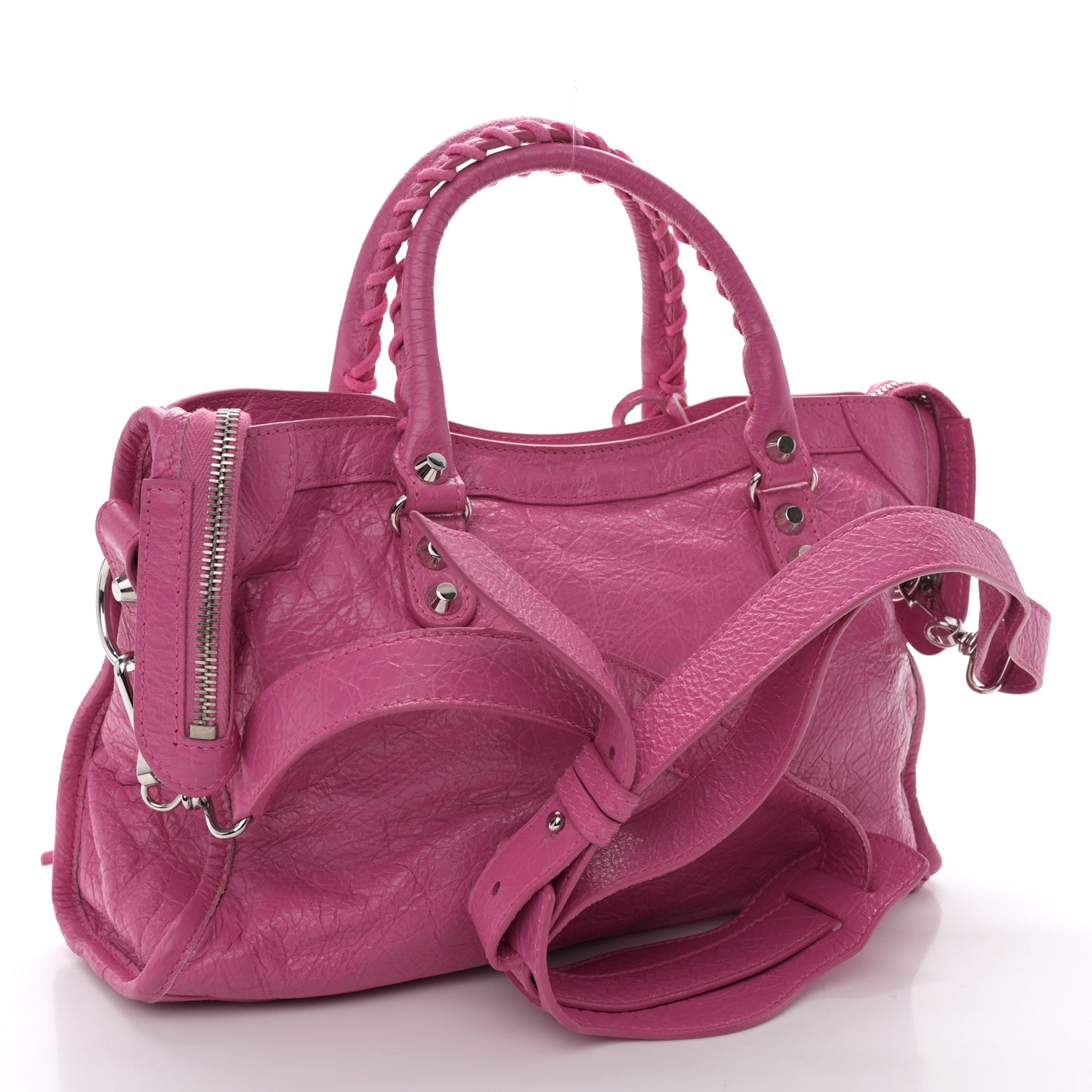 Agneau Classic Silver Hardware S City Rose Flamingo