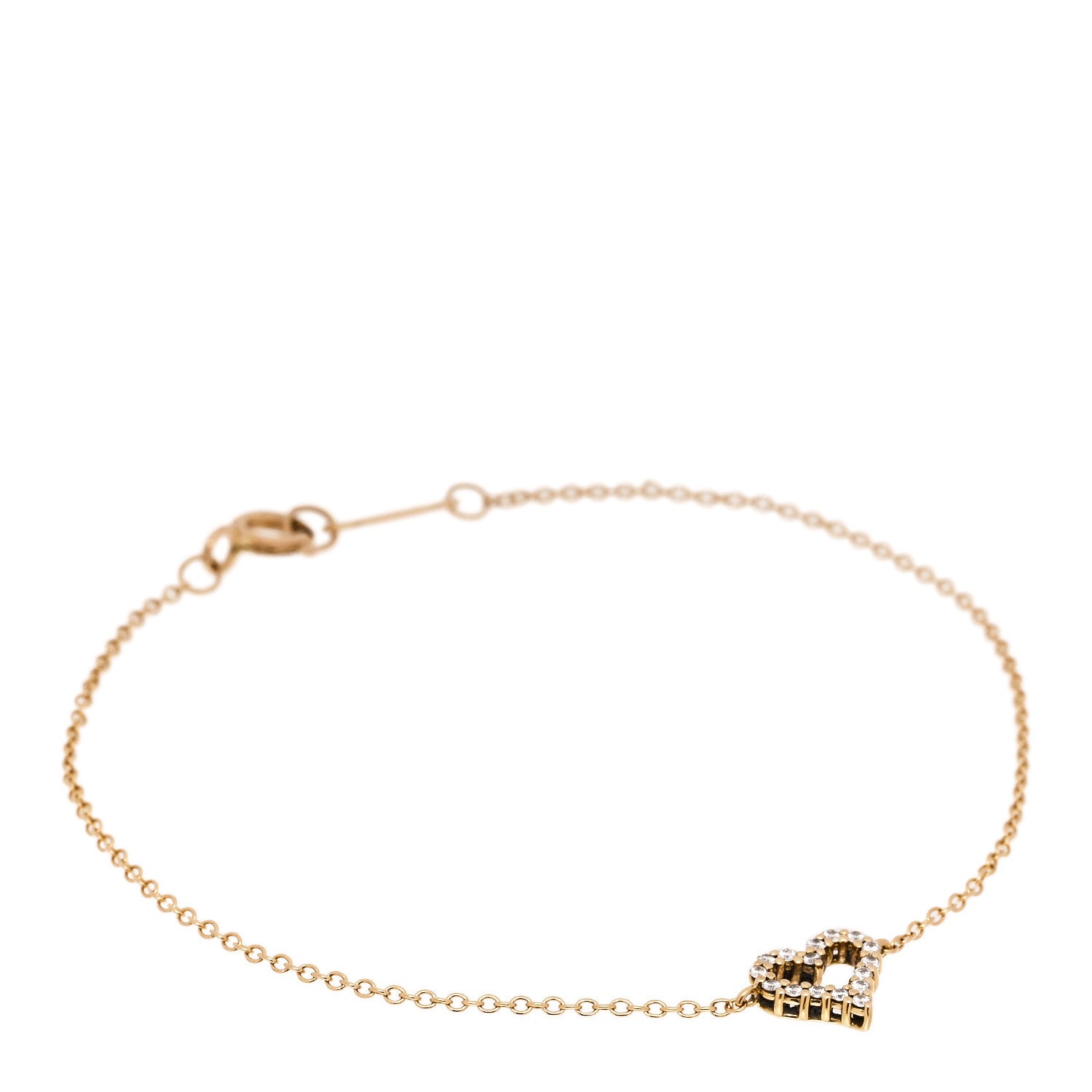 Tiffany 18K Yellow Gold Diamond Heart Bracelet 1908838 – FASHIONPHILE