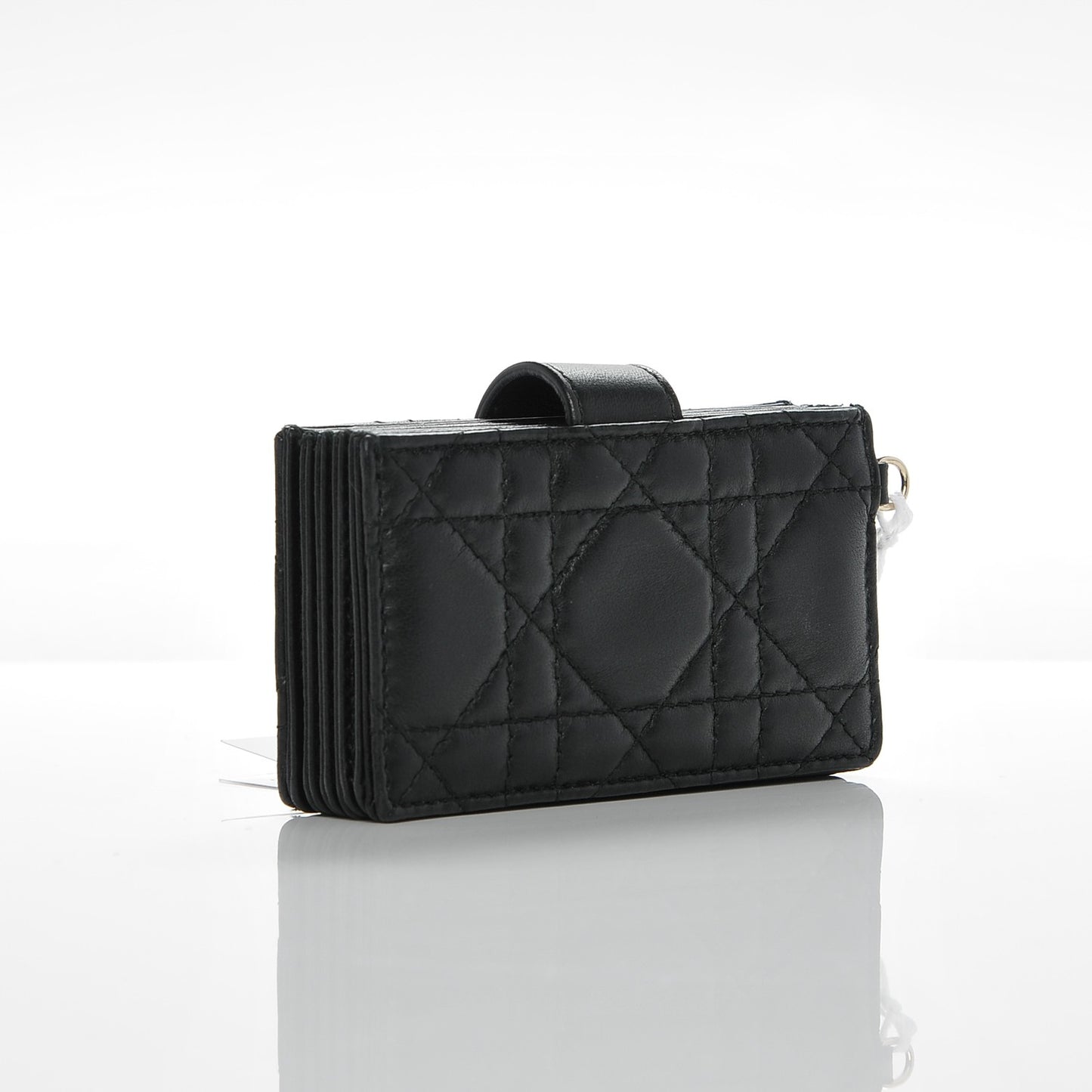 Lambskin Cannage Lady Dior 5-Gusset Card Holder Black