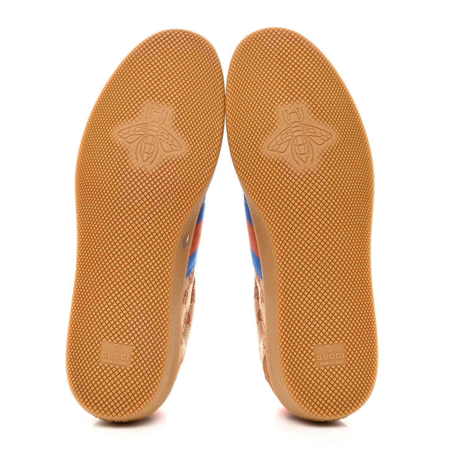 GG Monogram Suede Web Mens G74 Sneakers 11 Beige Ruggine Cuir