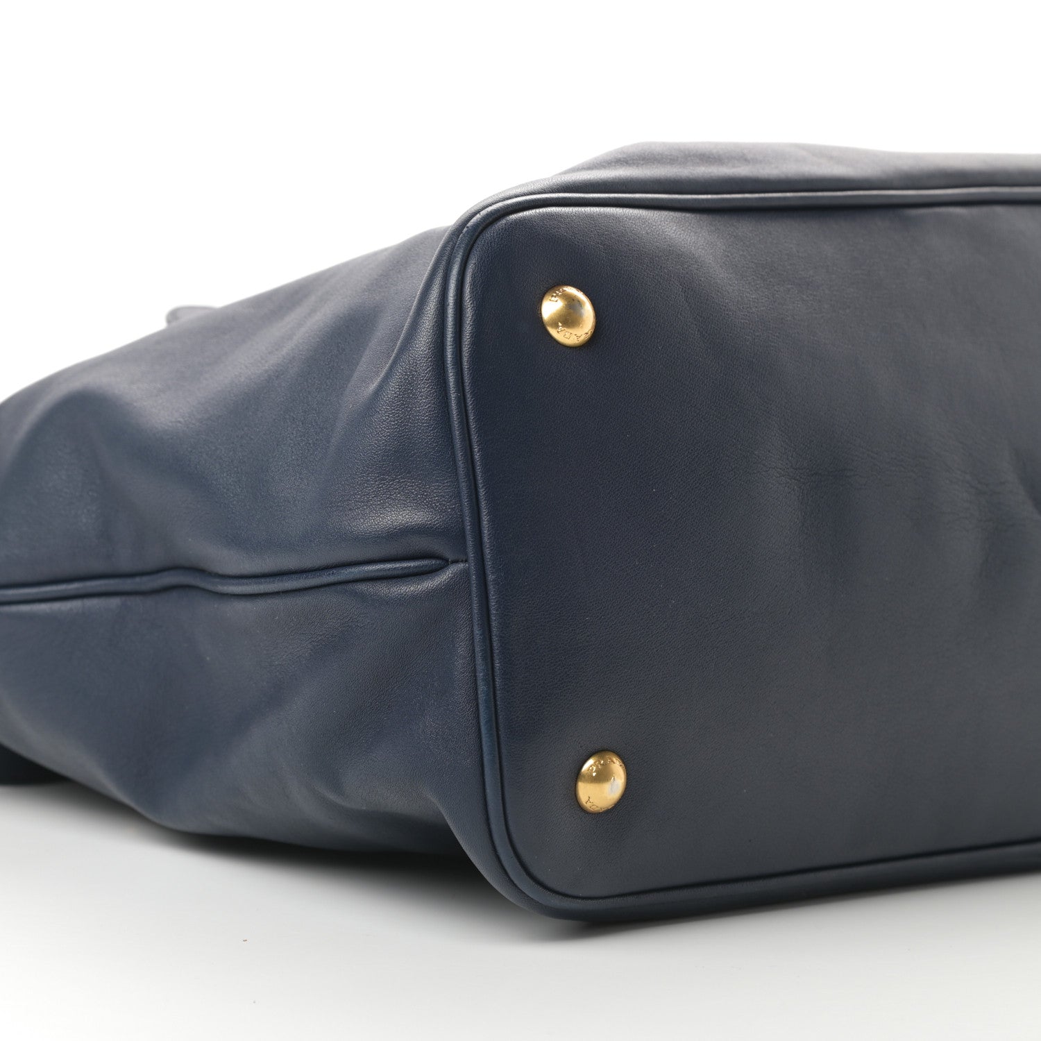 Prada Soft Calfskin Shopping Tote Navy 9 of 14