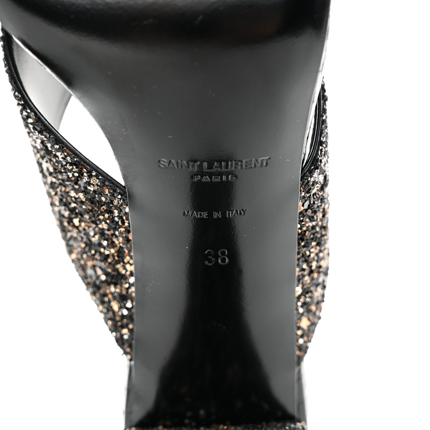 Glitter LouLou 70 Mule Sandals 38 Black Gold