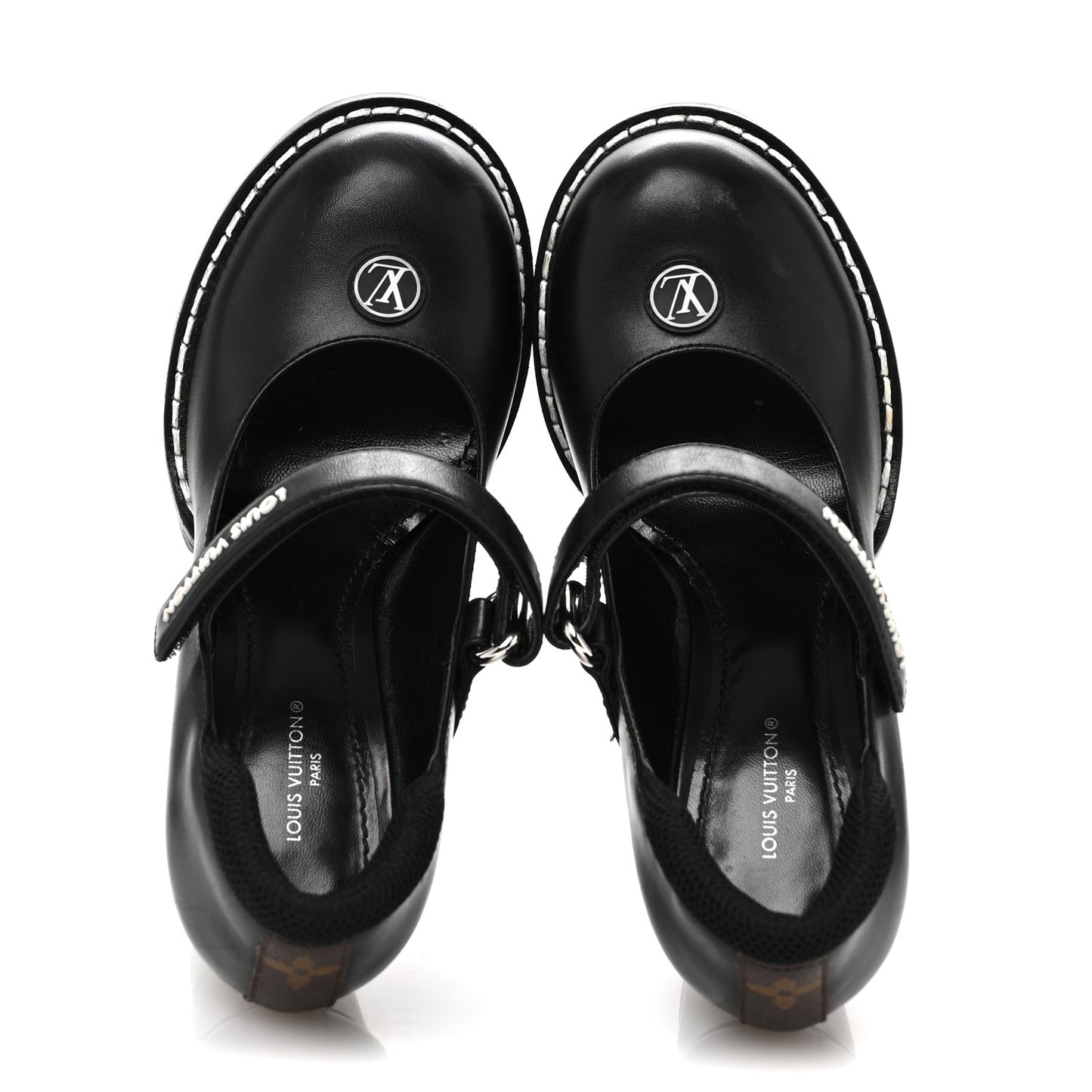 Calfskin Star Trail Ankle Pumps 37 Black