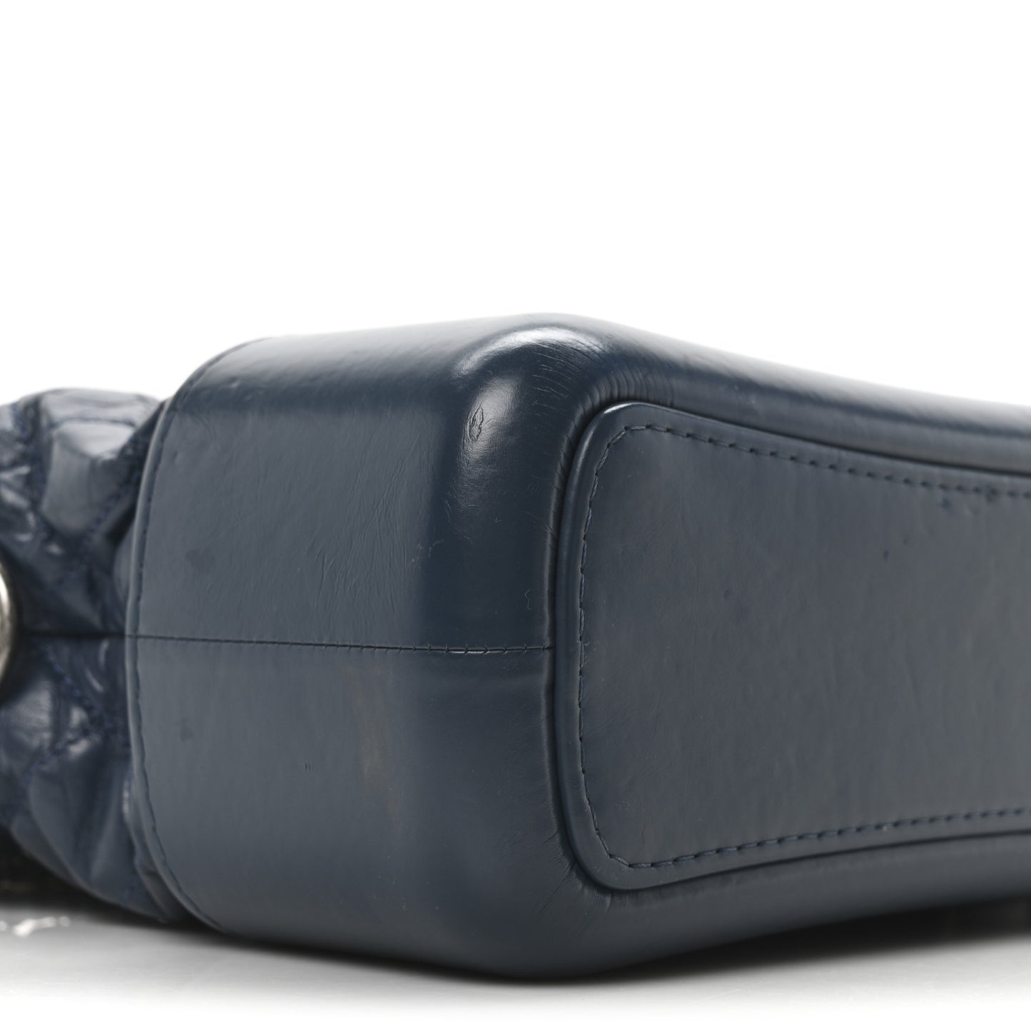 Patent Goatskin Quilted Medium Gabrielle Hobo Blue