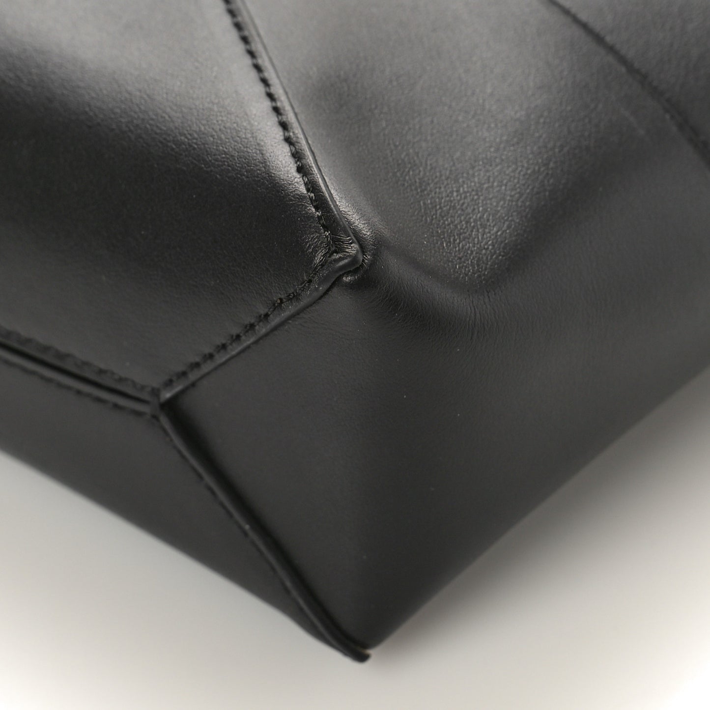Shiny Calfskin Puzzle Fold Pouch Black