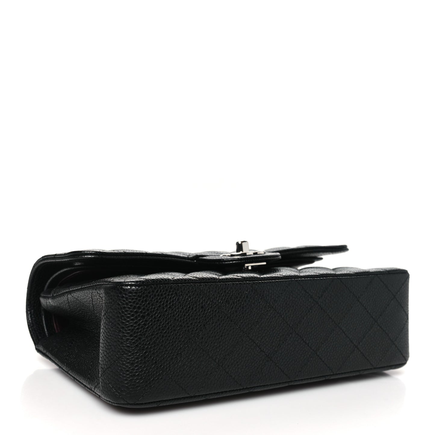 Caviar Quilted Small Double Flap Black