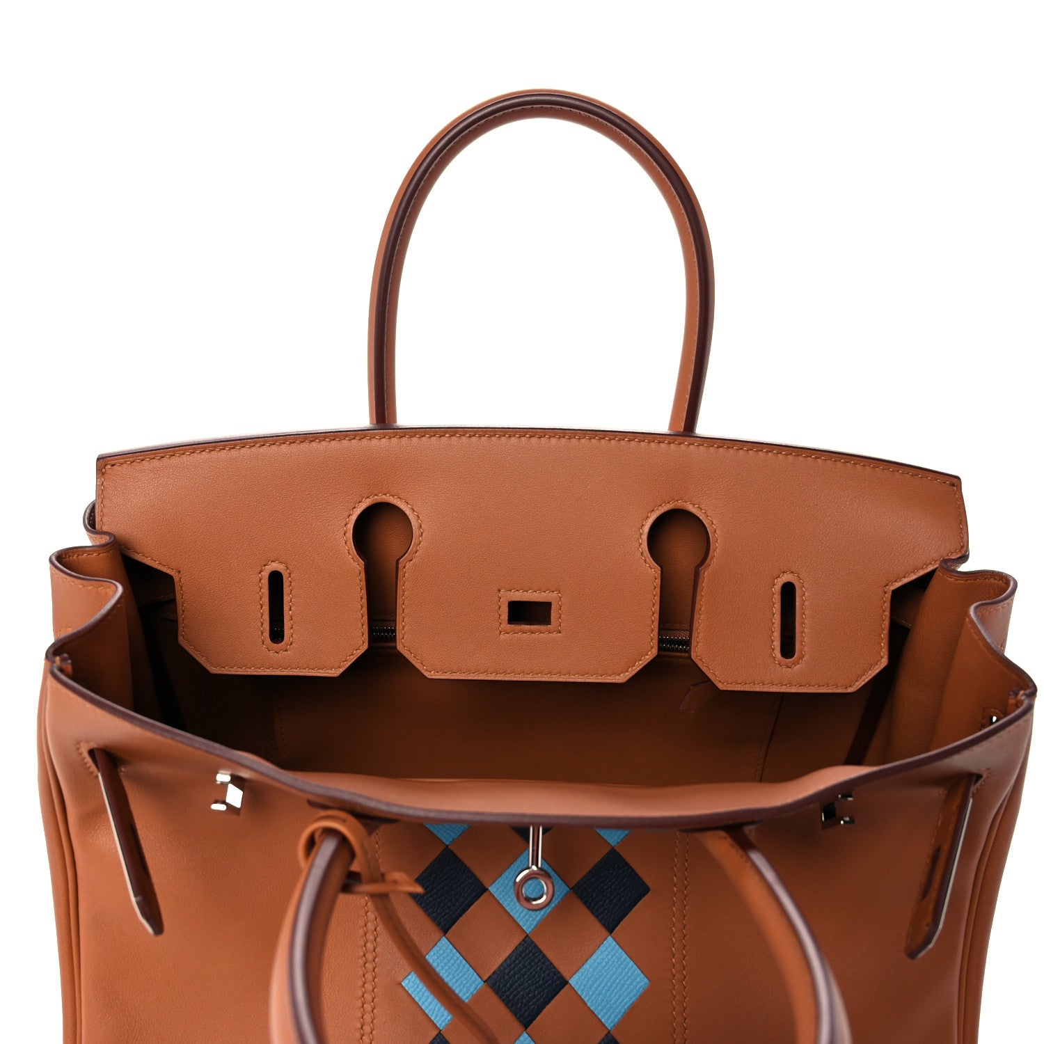 Hermes Swift Epsom Tressage Birkin 30 Gold Bleu de Nord Bleu Indigo 18 of 34