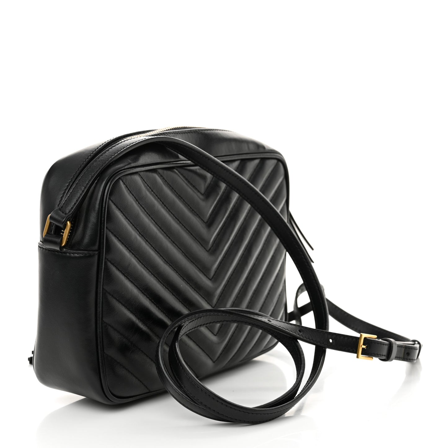 Calfskin Matelasse Monogram Lou Camera Bag Black