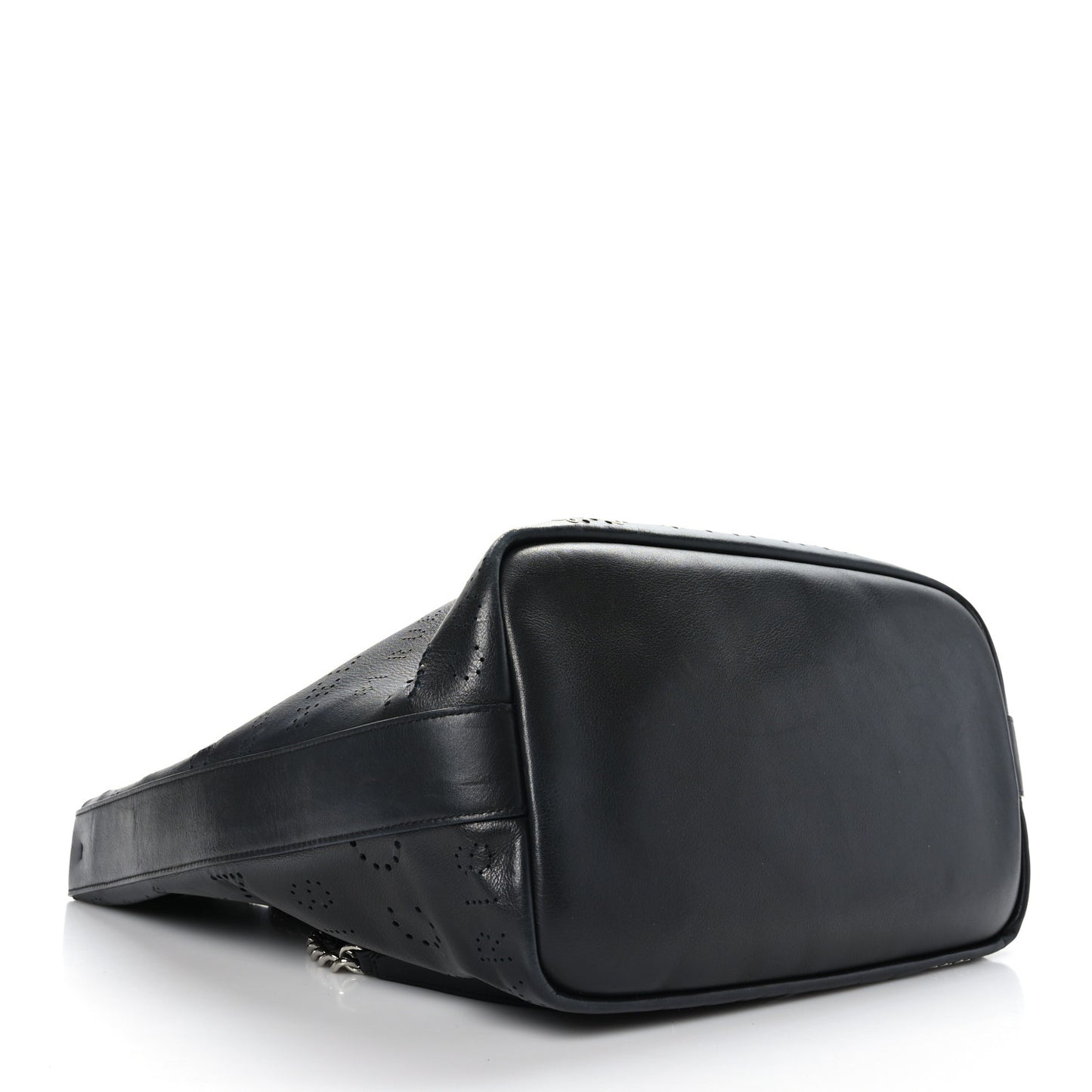 Calfskin Tweed Small Logo Eyelets Shopping Tote Black