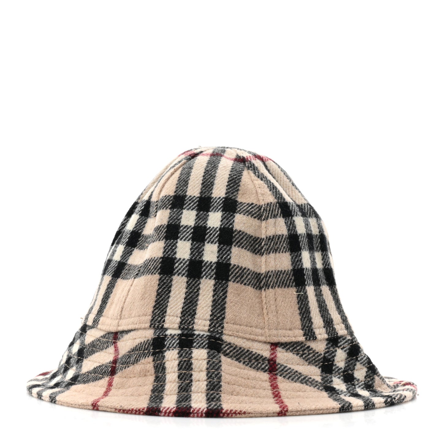 Wool Cotton Vintage Check Bucket Hat Archive Beige