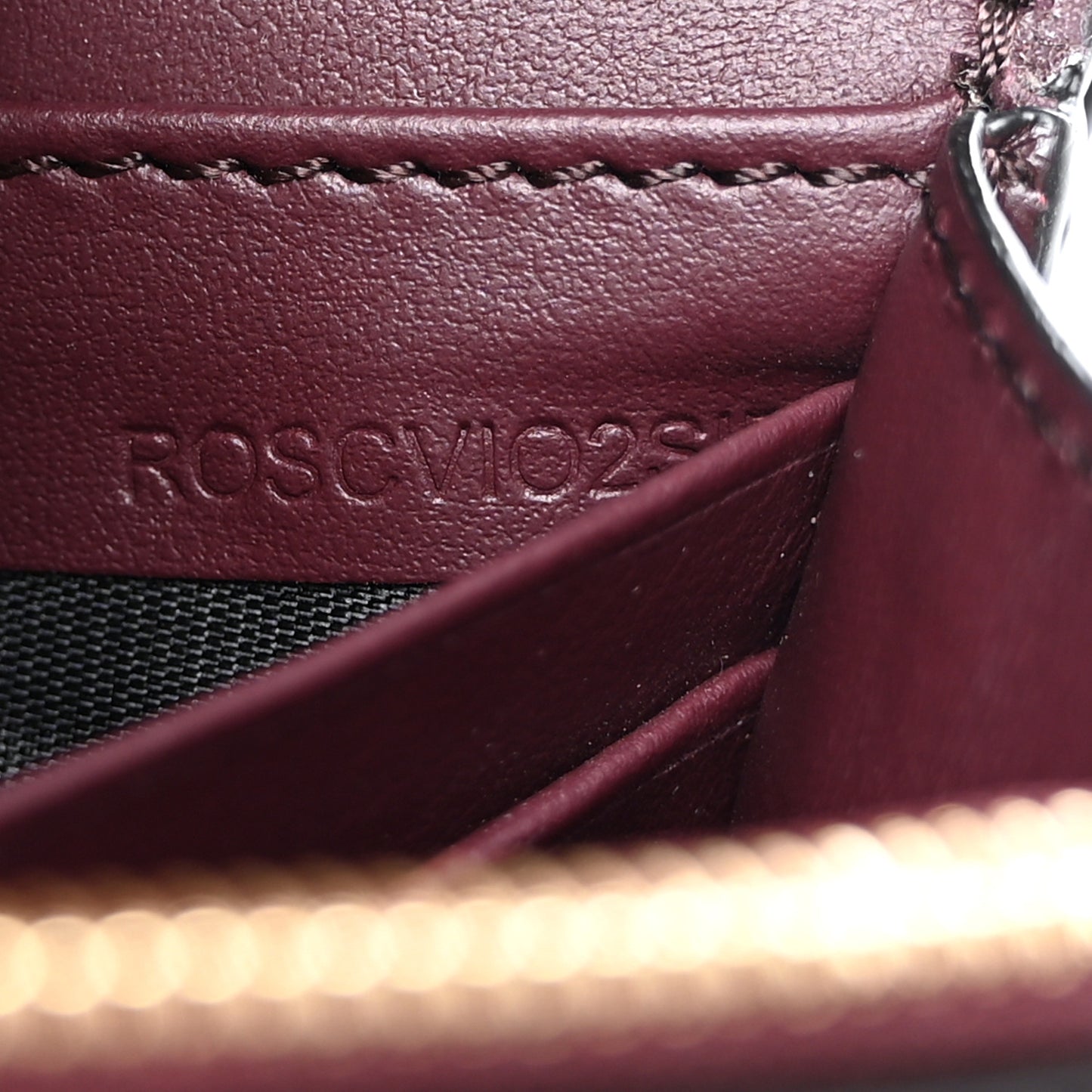 Grained Calfskin House Check Tartan Mix Hampshire Wallet On Chain Burgundy