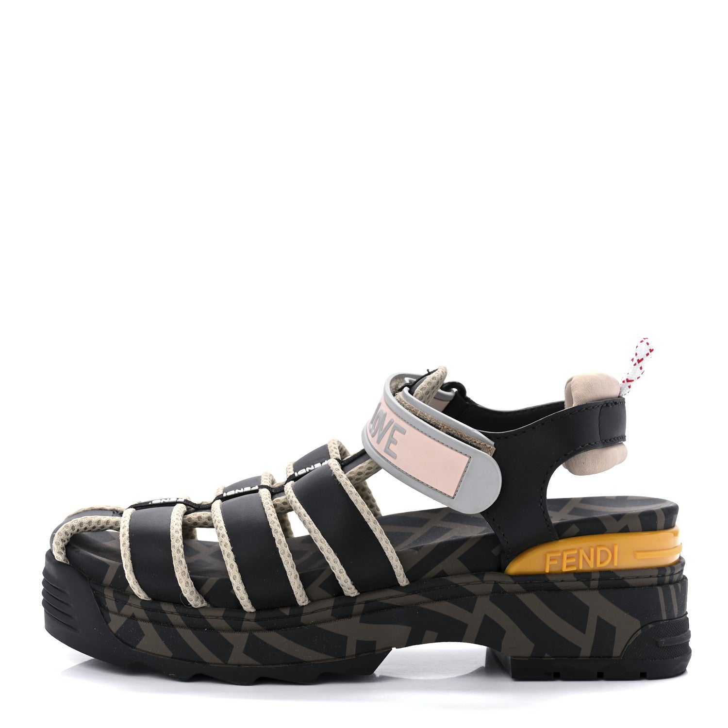 美品 FENDI フェンディ　T-REX xラバー　レディースサンダル　37 Fendi Vitello T Rex Platform Sandals 38.5 Black 1149937 – FASHIONPHILE