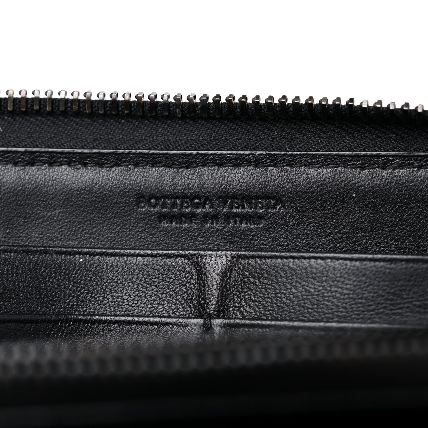 Nappa Intrecciato Zip Around Wallet Black