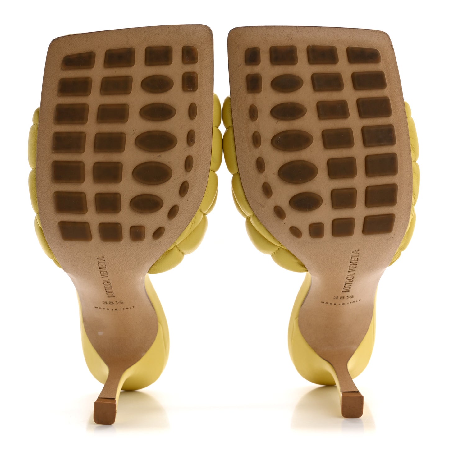 Nappa Matelasse Padded Mule Sandals 38.5 Pear